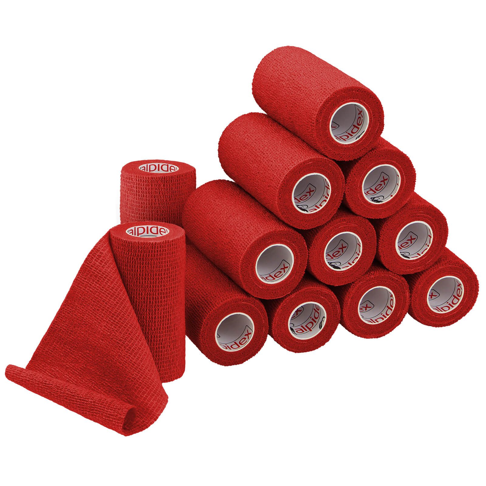 ALPIDEX Bandage 12 Rollen Haftbandage 10 cm x 4.5 m selbstklebender Verband