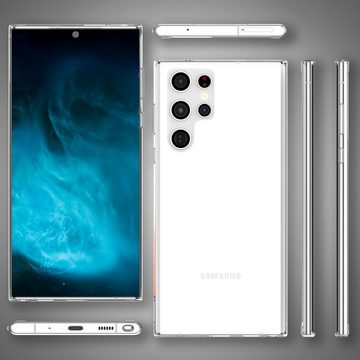 Nalia Smartphone-Hülle Samsung Galaxy S22 Ultra, Klare Hybrid Hülle / Harte Rückseite / Kratzfest / Super Transparent