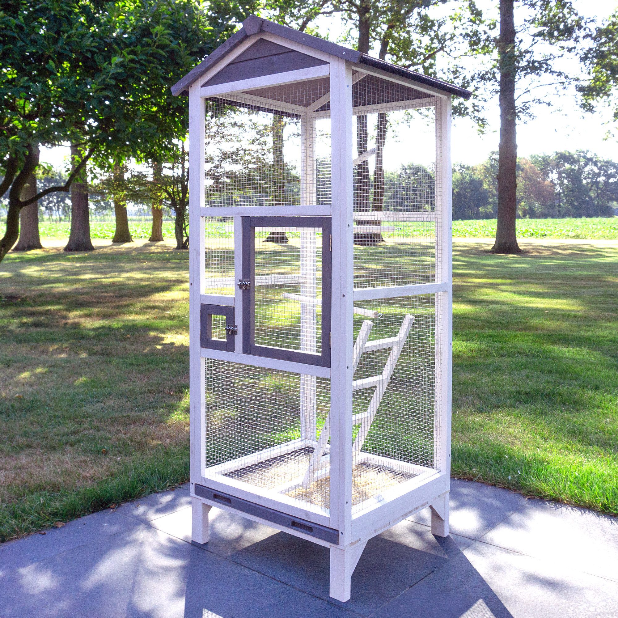 Zooprinz Vogelhaus Vogelvoliere Apollo aus wetterfesten Kiefernholz, Bitume günstig online kaufen