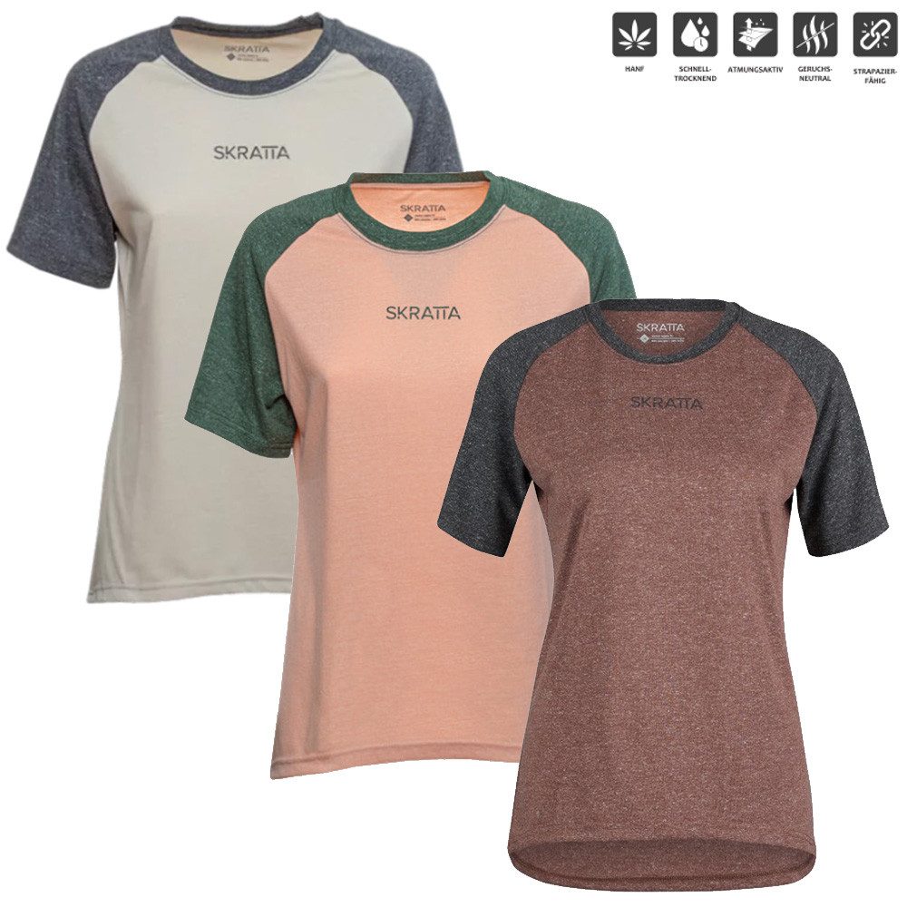 T-Shirt SKRATTA - Mix Hanf T-Shirt BENTE Damen T-Shirt kühlend