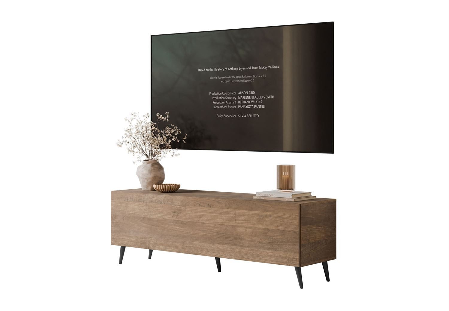 Lookway TV-Schrank COLGANTE NUSSBAUM 150 auf Füßen (1x TV- Schrank)