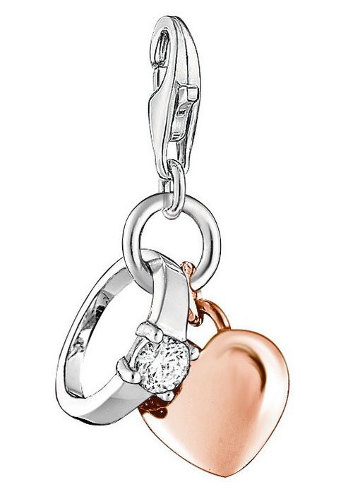 THOMAS SABO Charm-Einhänger Ring mit Herz 1000-416-14 mit Zirkonia