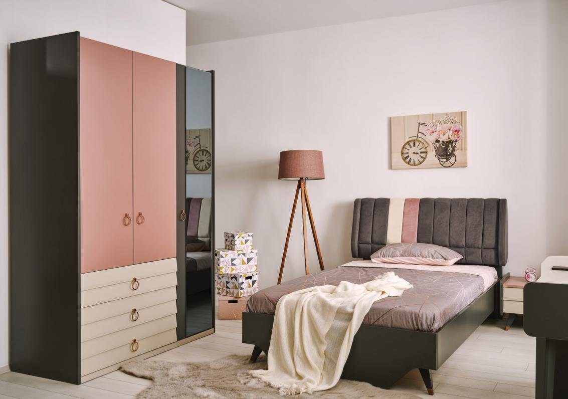 JVmoebel Schlafzimmer-Set Schlafzimmer Set Bett Nachttisch Kleiderschrank Modern Luxus Setra, (1-St., Bett, Nachttisch, Kleiderschrank), Made in Europa