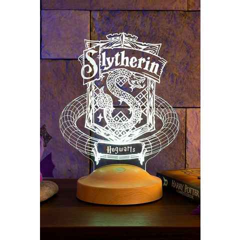 Geschenkelampe LED Nachttischlampe Slytherin Hogwarts Harry Potter 3D Nachtlicht Geschenke Potterheads, Leuchte 7 Farben fest integriert, Geburtstagsgeschenk für Freunde, Mädchen, Jungen, HP Fans