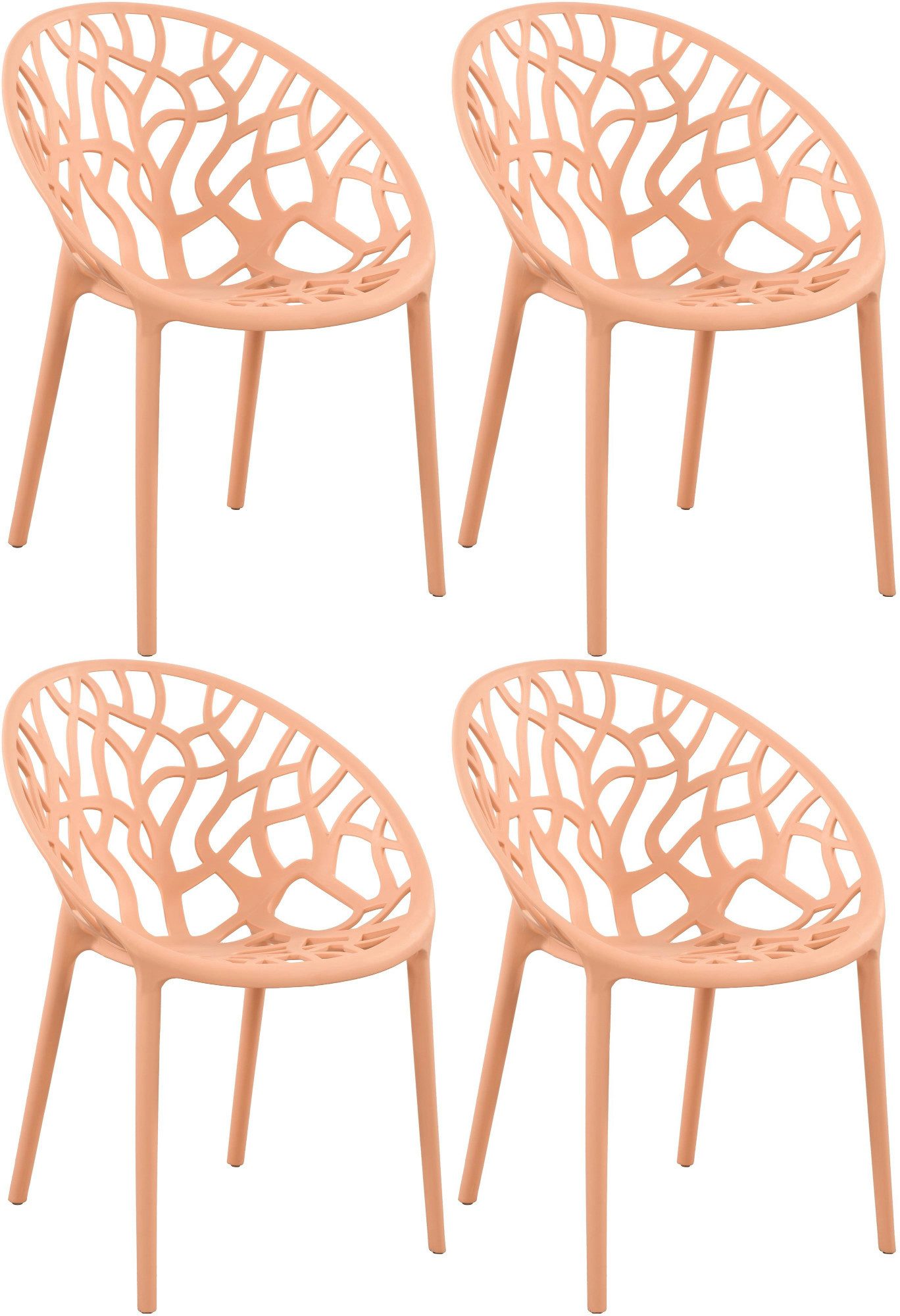 CLP Gartenstuhl Hope (4er Set, 4 St), Kunststoff, stapelbar, wetterfest