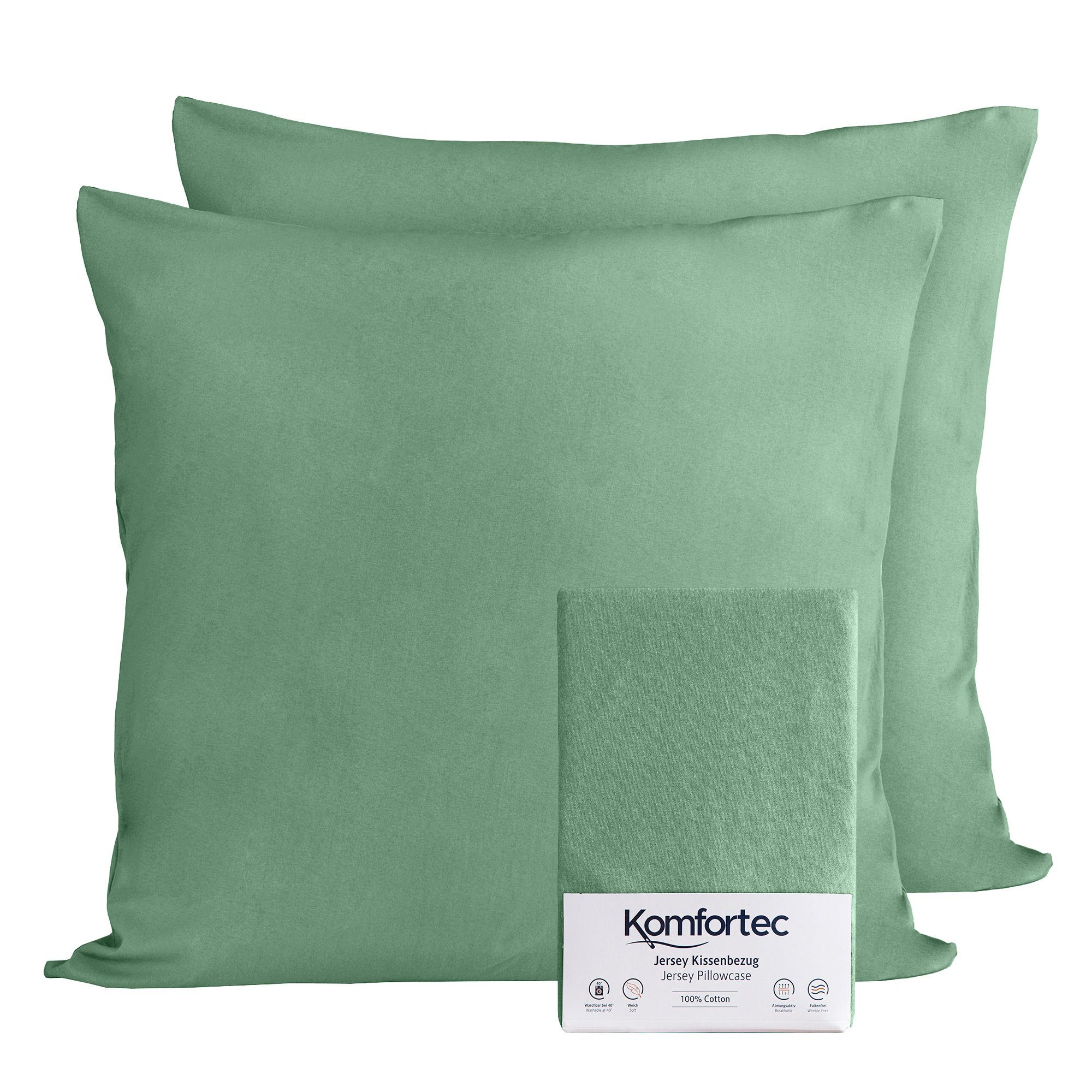 Komfortec Kissenbezug 100% Baumwolle, 150 g/m², (2 Stück), 40 x 40 cm, Kiss günstig online kaufen