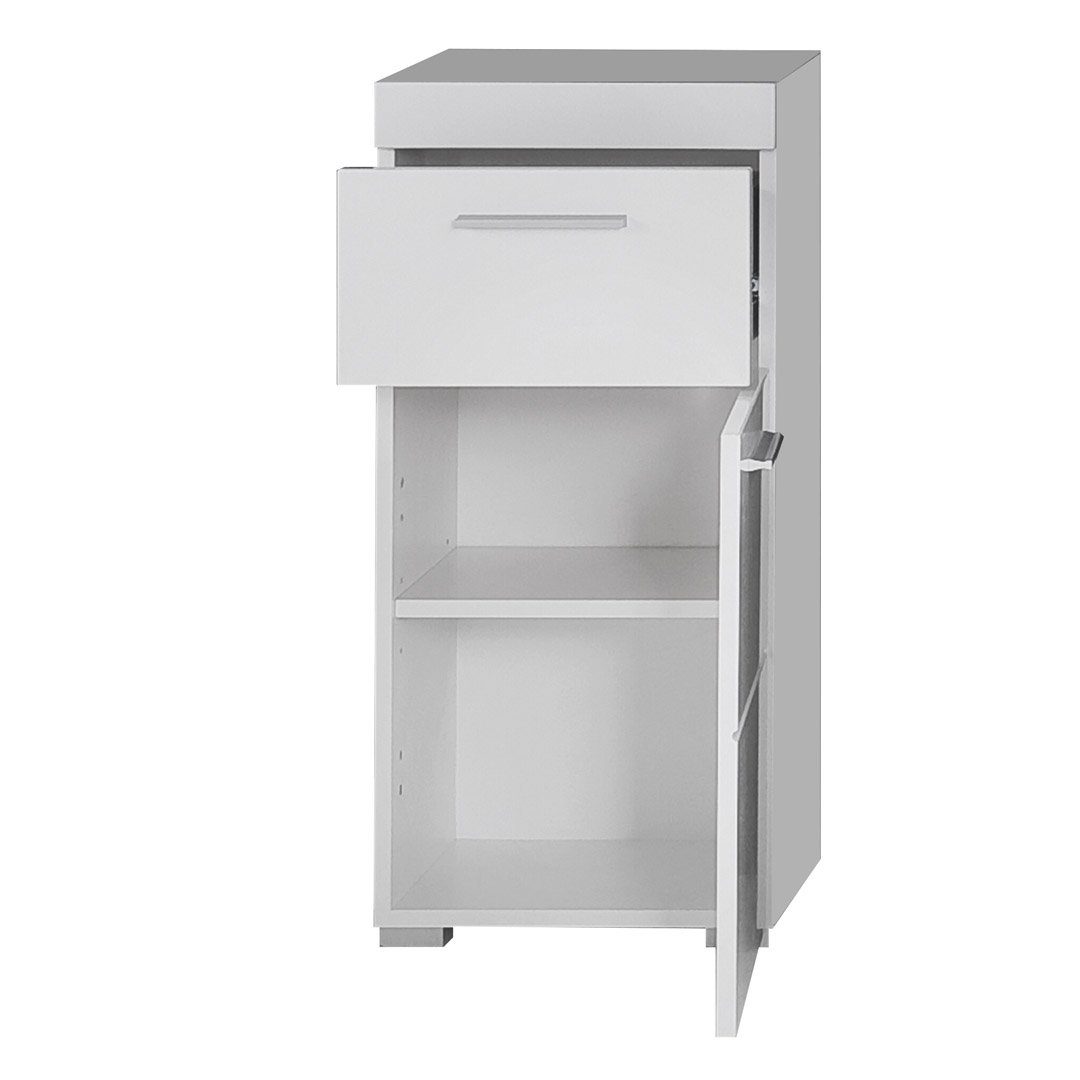 ebuy24 Badezimmerspiegelschrank AmandaMando Bad Standtype Stauraum 1 Tür, 1 Schubl