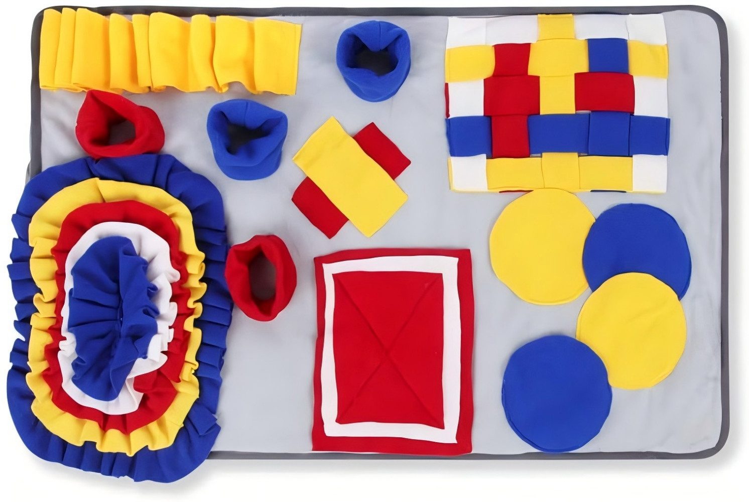 MOPUEA Trainingsmatte Riechmatte Trainingsmatte Futtermatte geistiges Spielzeug Katzen Hunde (Riechmatte Trainingsspielzeug Futtermatte für Hunde und Katzen, 70x50 cm Schnüffelteppich mit mehreren Suchbereichen), Schnüffeltraining rutschfest maschinenwaschbar Intelligenzspielzeug