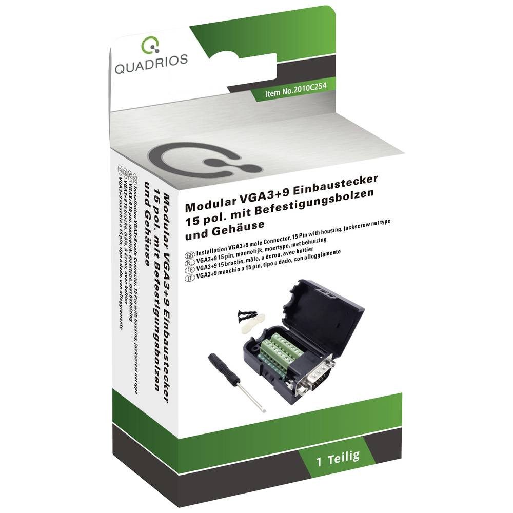 VGA 15 pol. (3+9) - Modular Stecker Set Audio- & Video-Adapter