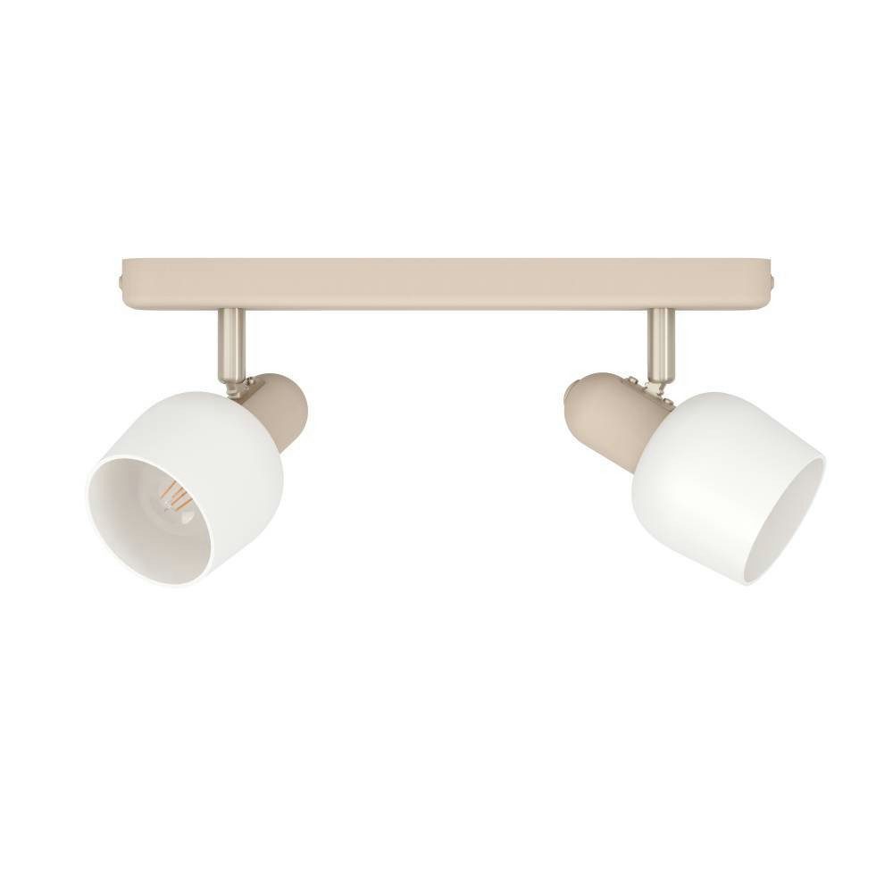 EGLO Deckenspot CORATO, ohne Leuchtmittel, Deckenlampe, Metall in Sandfarben, Nickel-Matt, Glas in Weiß, E14