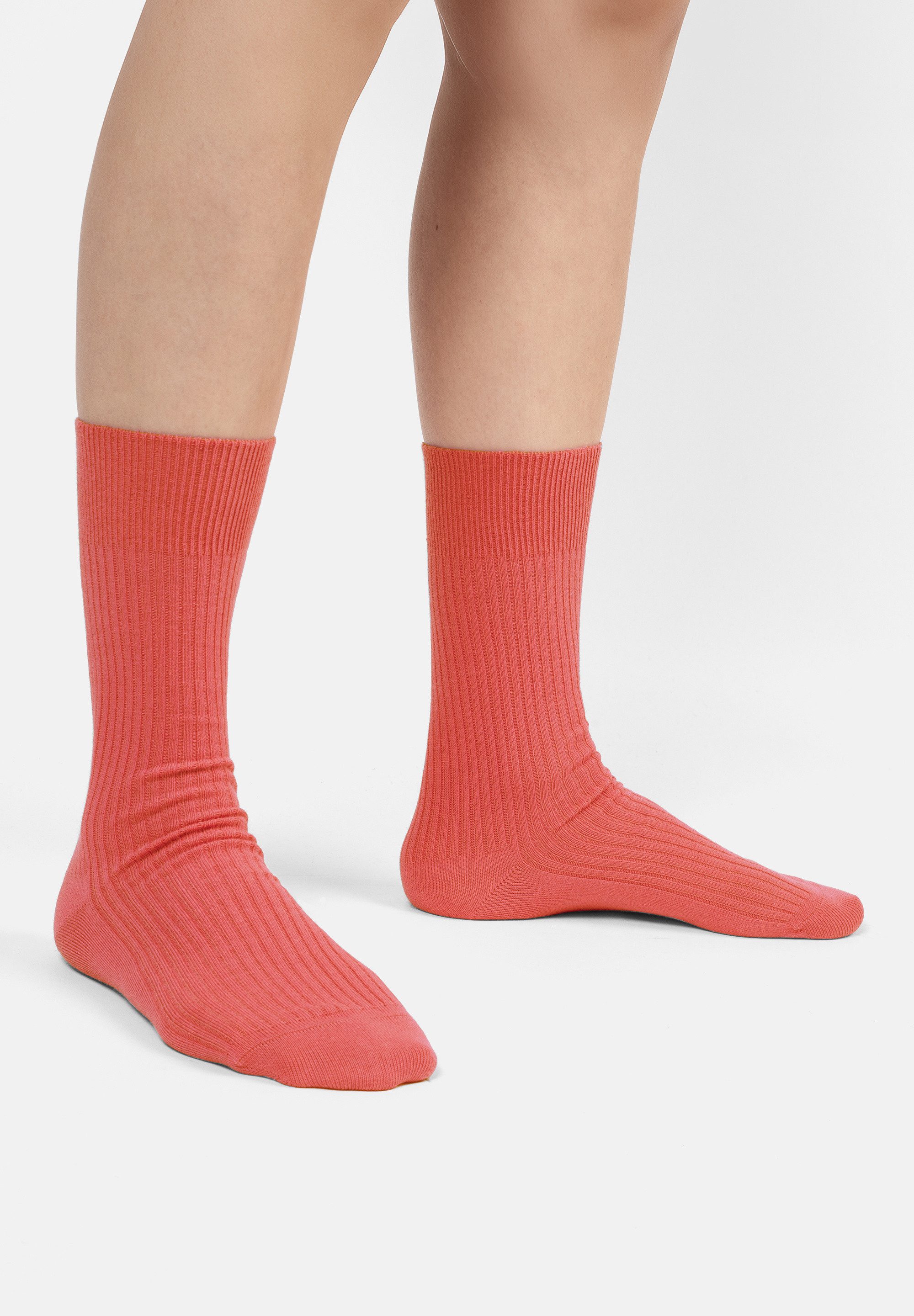 DillySocks Basicsocken Ribbed Just Red Aus Baumwolle & recyceltem Polyamid