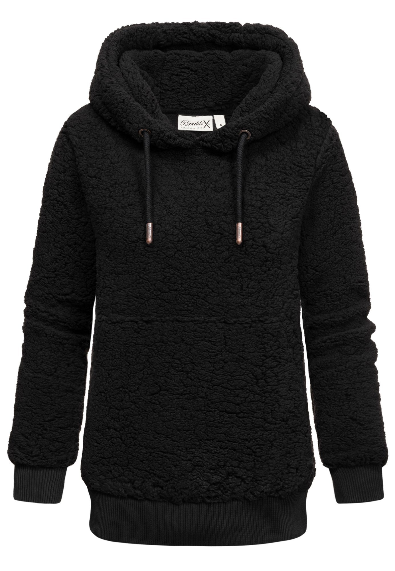 REPUBLIX Kapuzenpullover CHARLIZE Damen Teddy Sweatjacke Plüsch Hoodie Pullover Jacke