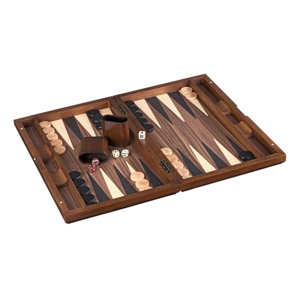 Philos Spiel, Backgammon Kassette groß - - - Ebenholzoptik Linde - und Iraklia