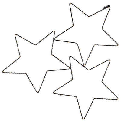 STAR TRADING LED Stern Star Trading LED-Weihnachtssterne, STELLA, 50 warmweiße LEDs, 3er-Set