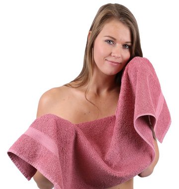 Betz Handtuch Set 10-TLG. Handtuch-Set Premium Farbe Dunkelbraun & Altrosa, 100% Baumwolle, (Set, 10-tlg)