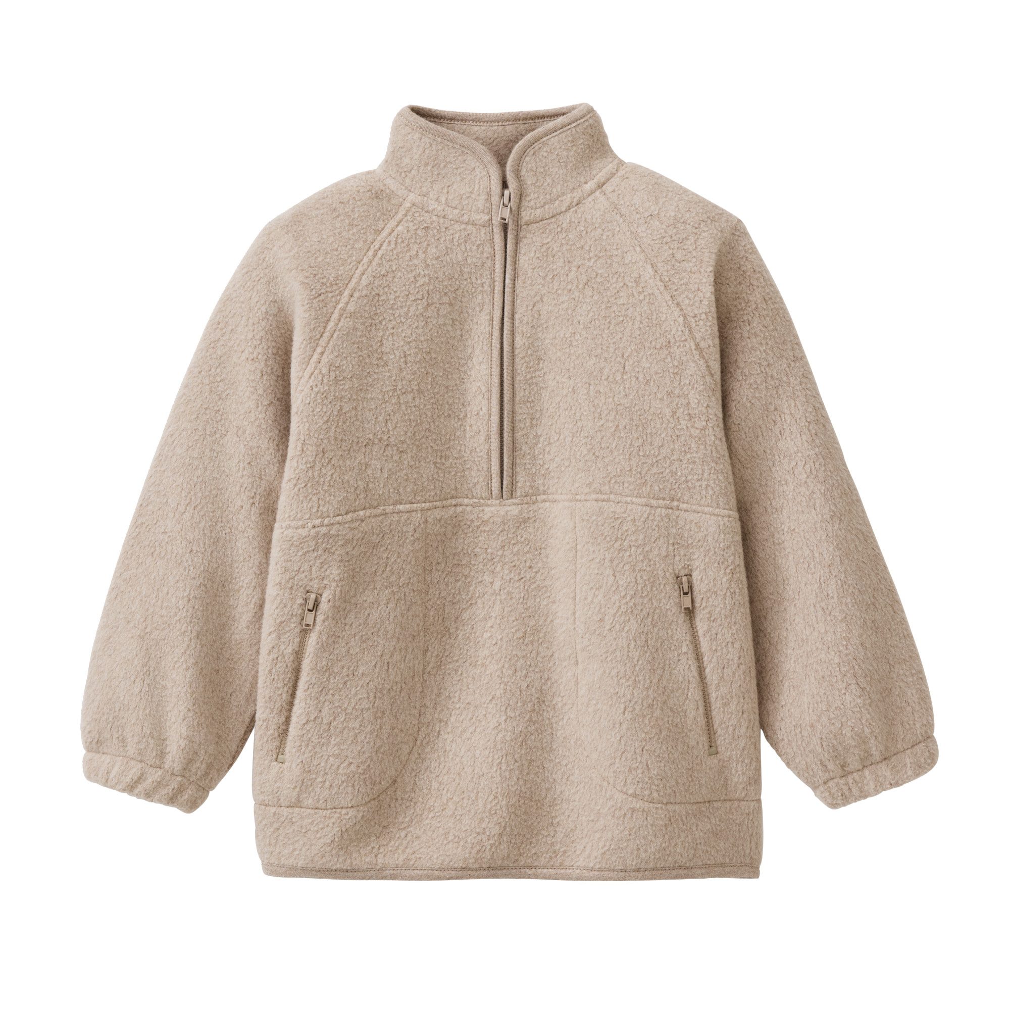 People Wear Organic Fleecepullover beige mélange GOTS zertifiziert – Bild 2 von 3