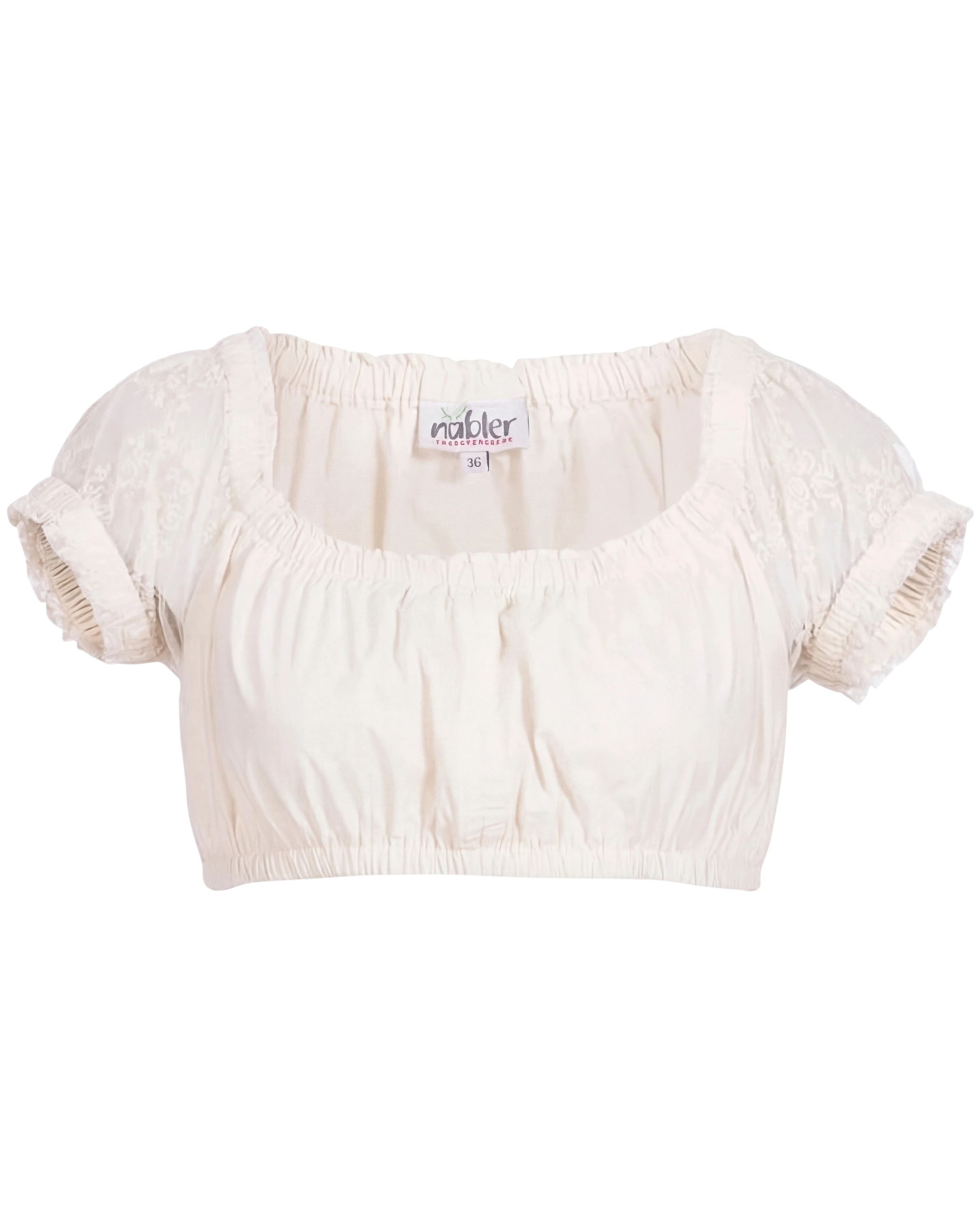 Nübler Dirndlbluse Dirndlbluse Kurzarm Sofia in Creme von Nübler