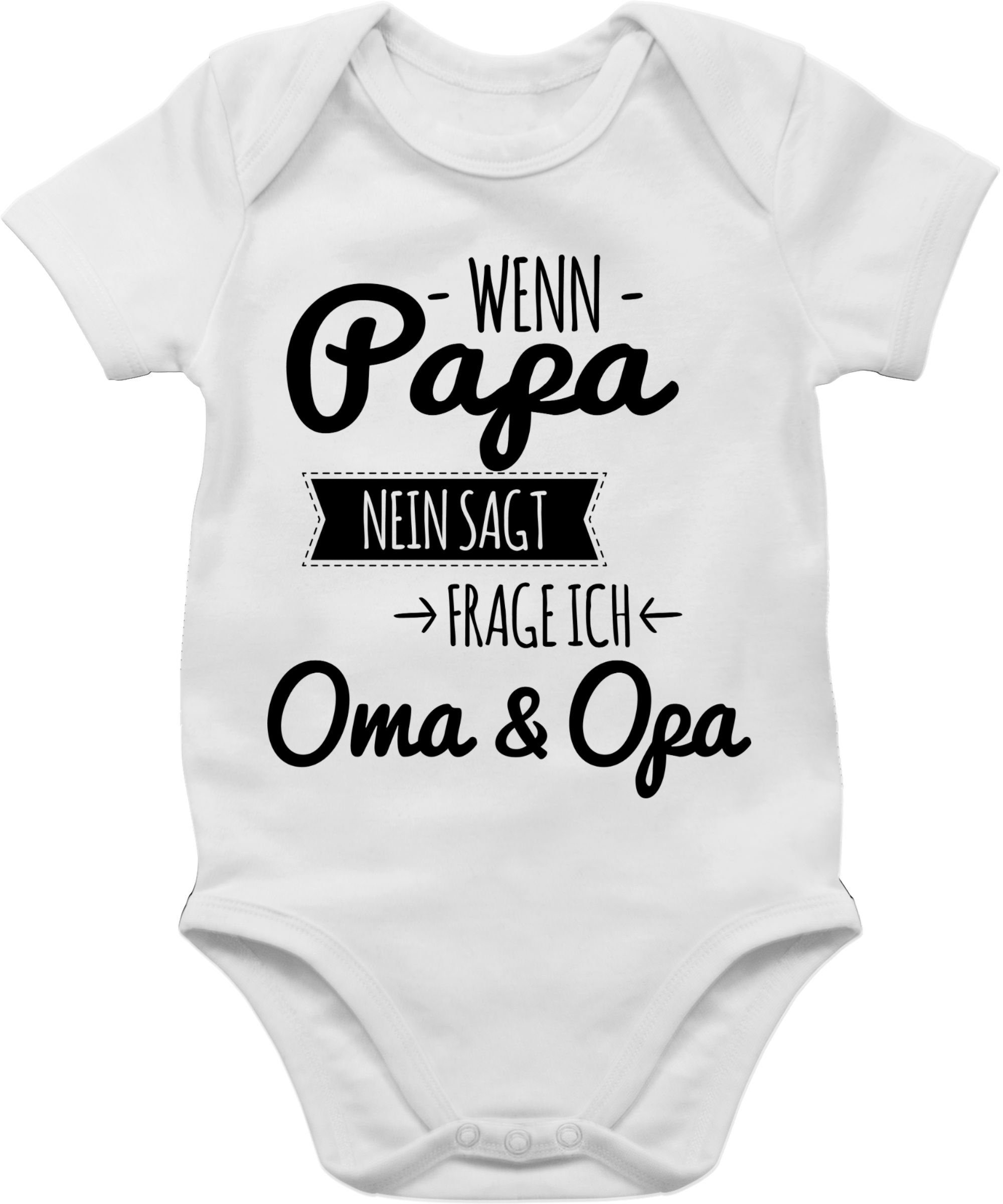 Shirtracer Shirtbody Wenn Papa nein sagt frage ich Oma & Opa - schwarz Sprüche Baby