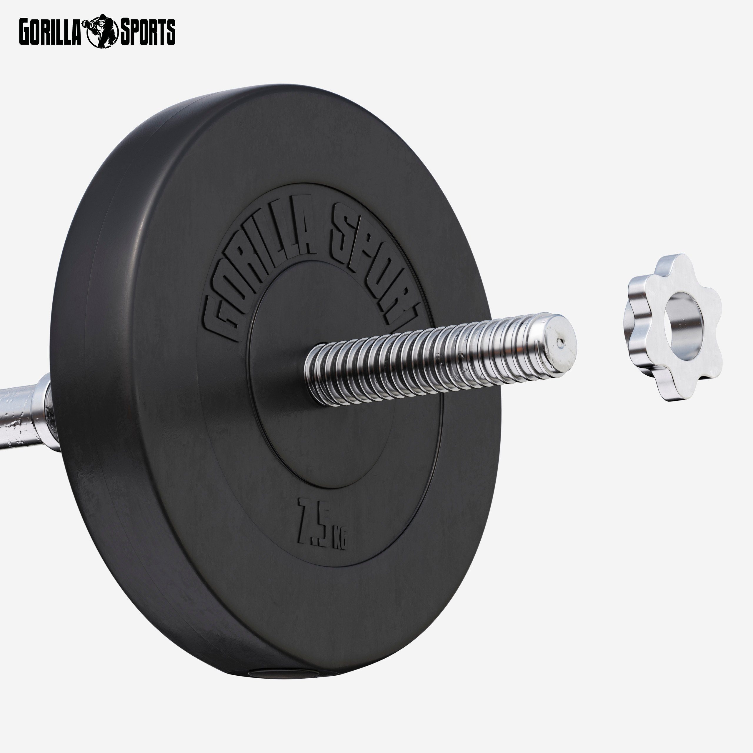 GORILLA SPORTS Hantelscheiben Einzeln/Set, 1,25 - 30kg, Gewichtsscheiben, 30mm Bohrung, Kunststoff