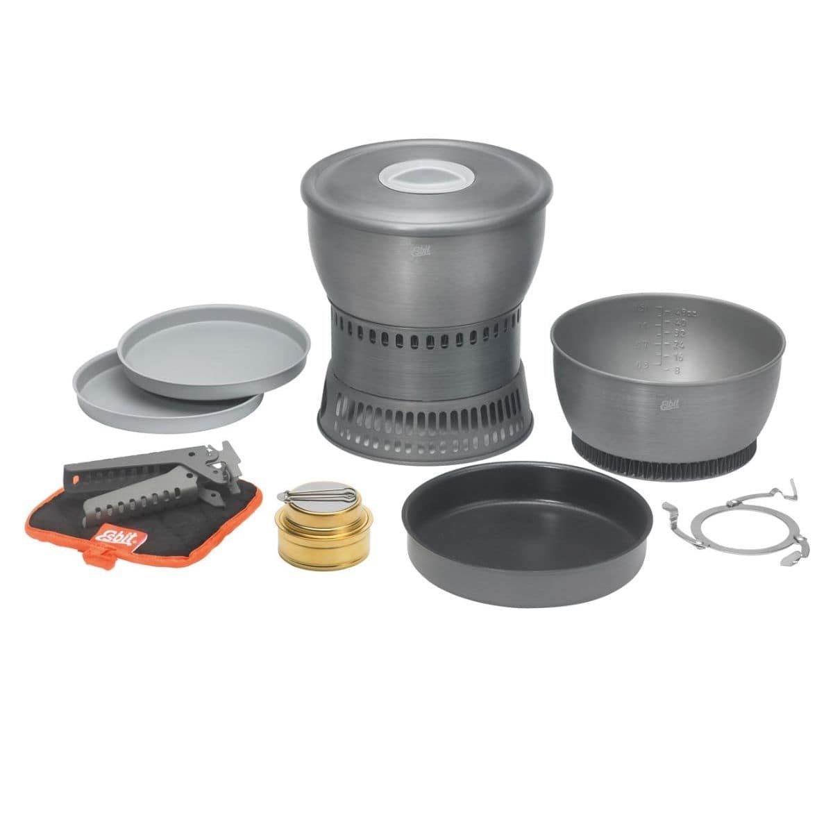 Esbit Gaskocher Esbit Aluminium Kochset mit Spiritusbrenner