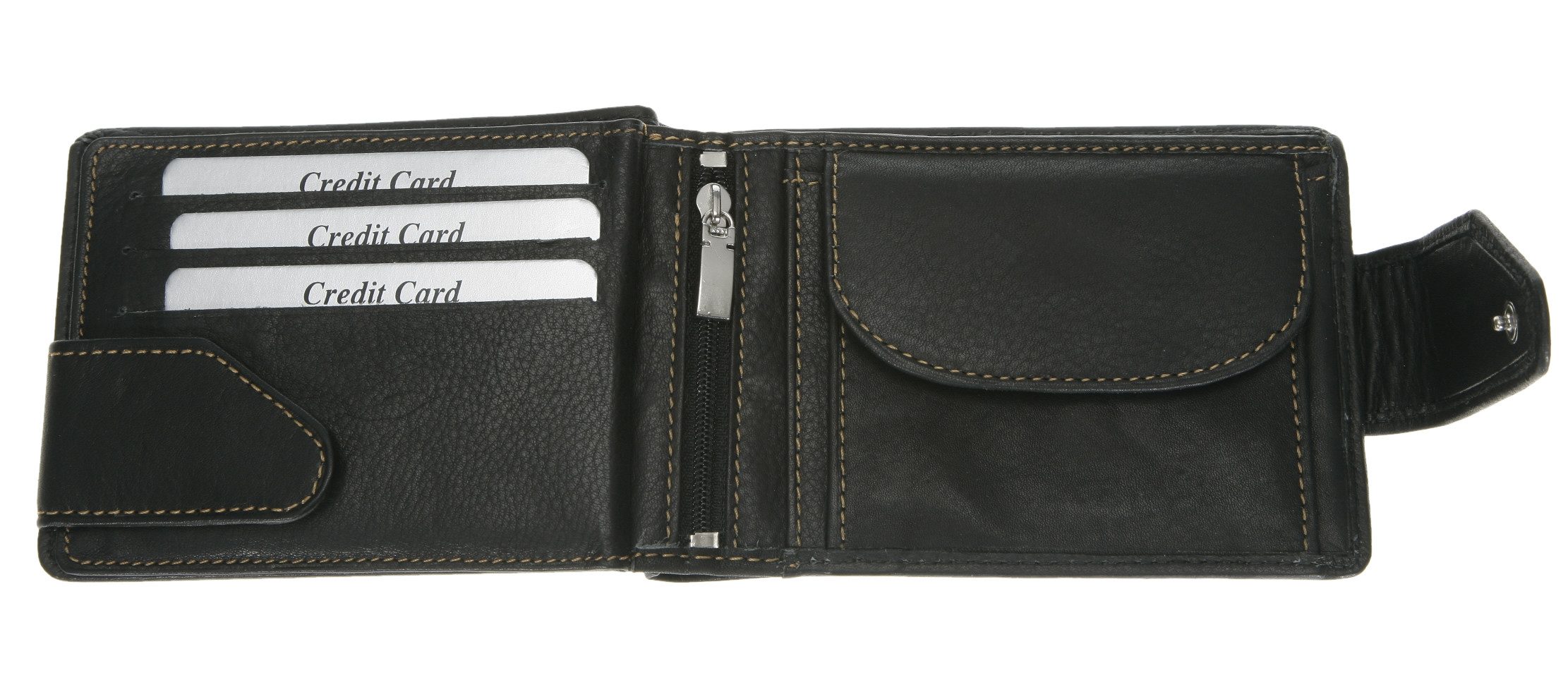 The Old River Geldbörse Herren Geldbeutel Börse viele Karten Leder, Portemonnaie Herrenbörse Wallet Schwarz