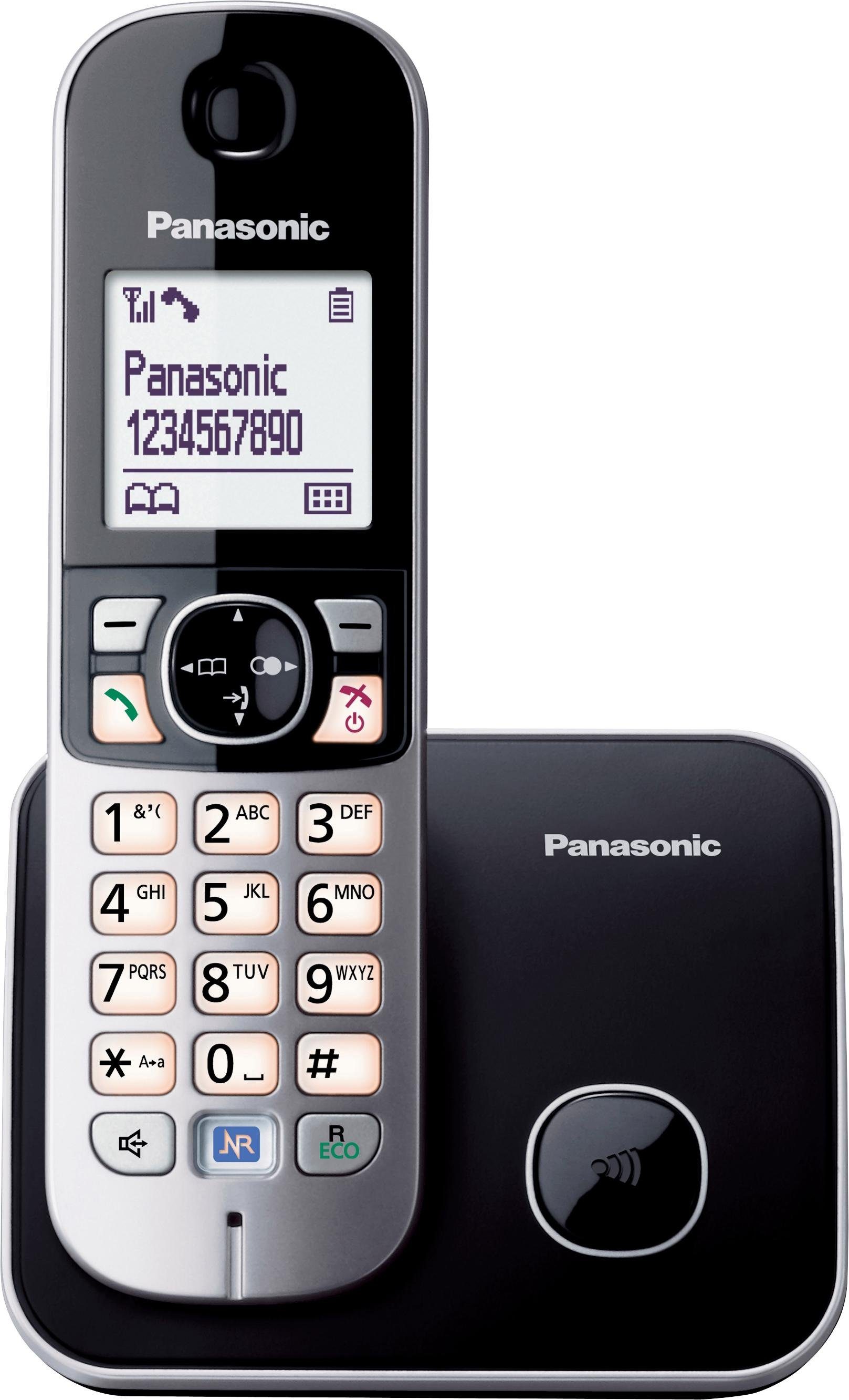 Panasonic KX-TG6811GS Schnurloses DECT-Telefon (Mobilteile: 1, mit Anrufer- und Wahlsperre) schwarz