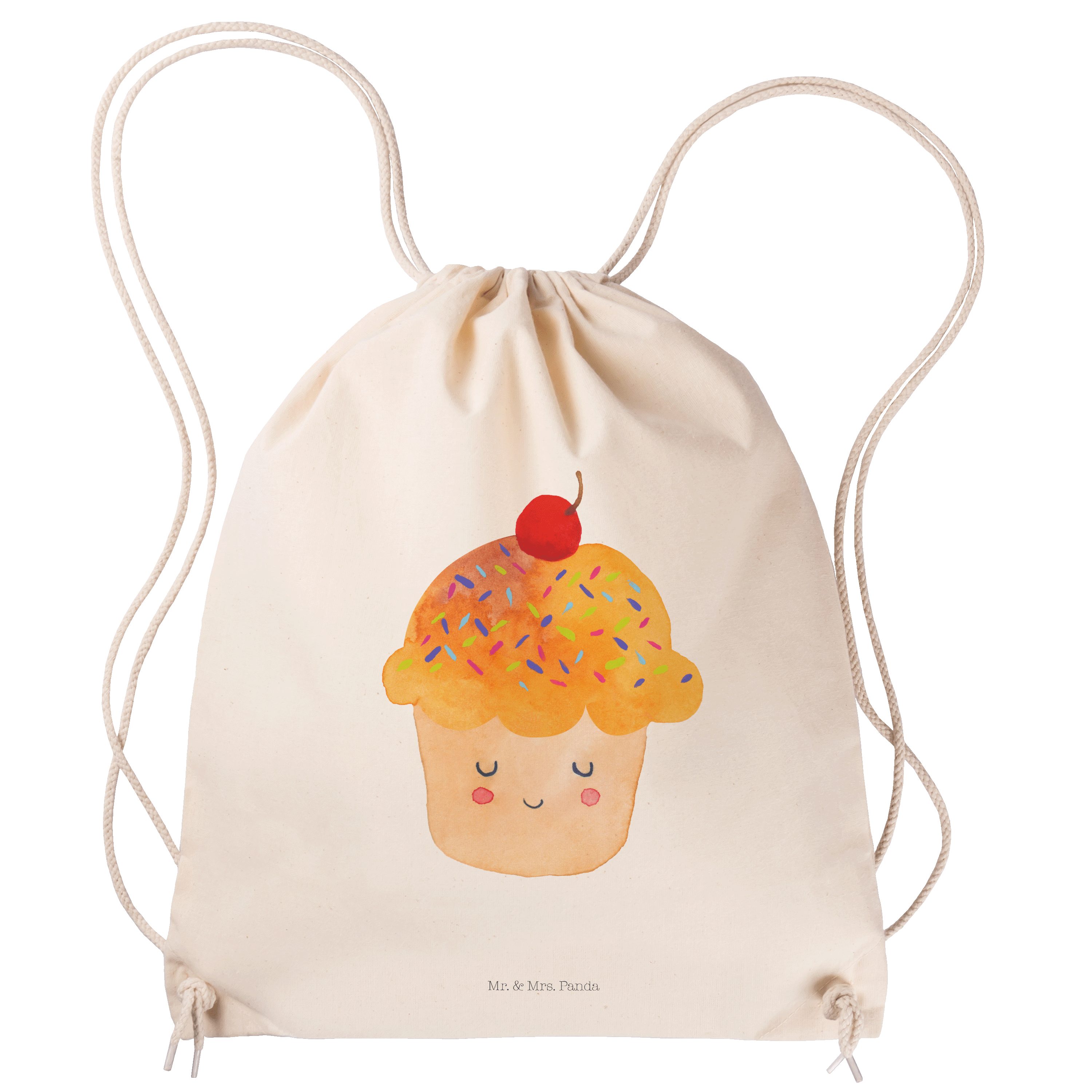 Mr. & Mrs. Panda Sporttasche Cupcake Transparent Geschenk, lustige