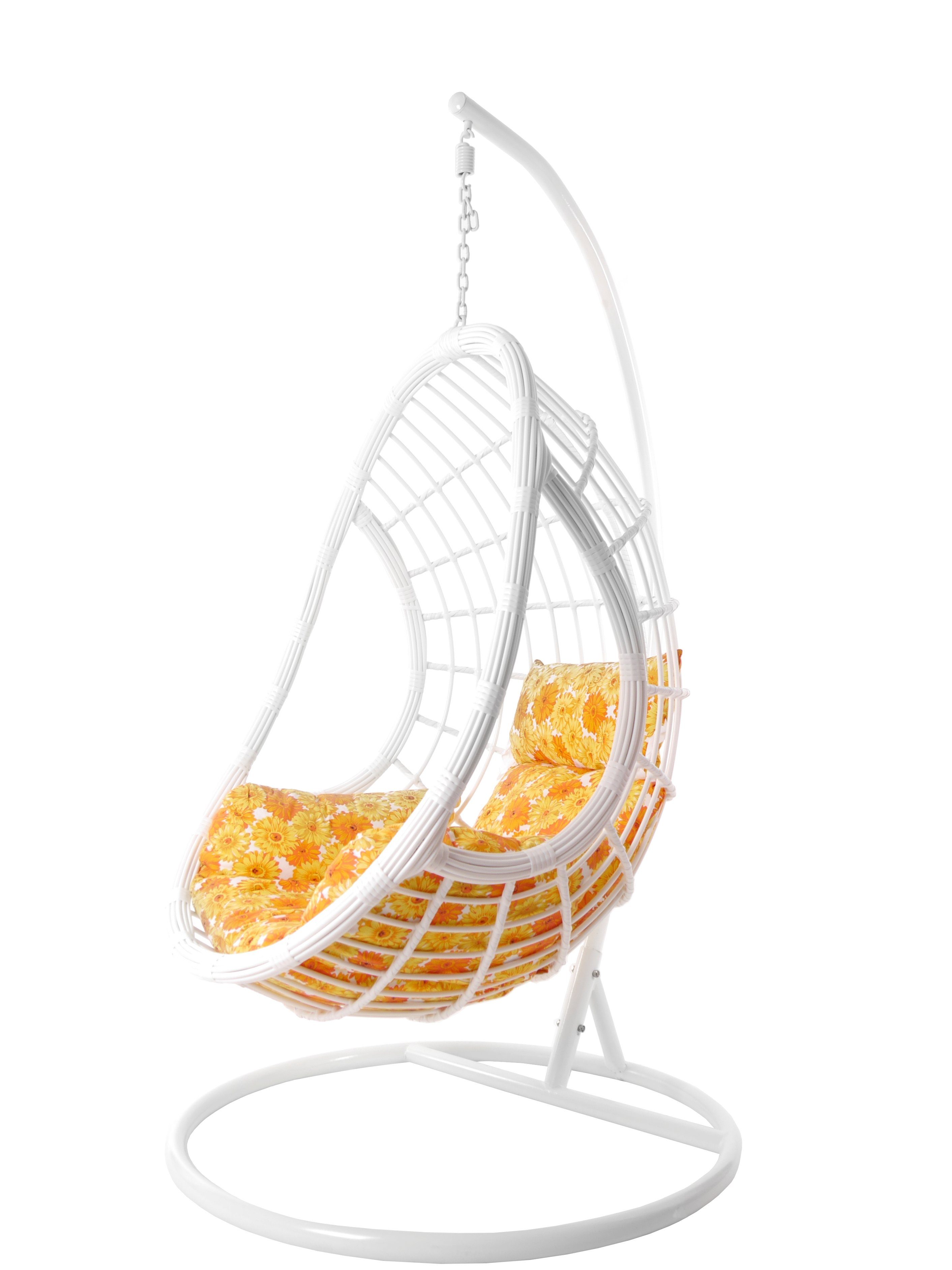 Nest-Kissen, Loungemöbel mit sonnenblumen und PALMANOVA, weiße KIDEO (2300 Schwebesessel Hängesessel sunflower) Gestell moderne Hängesessel und