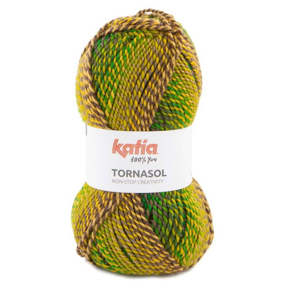 Katia Tornasol Wolle zum Stricken und Häkeln mit Farbverlauf Häkelwolle, 190,00 m (100g Strickgarn, Strickwolle, Handstrickgarn, Farbverlaufswolle, Winterwolle, Mützenwolle), buntes, dickes Farbverlaufsgarn