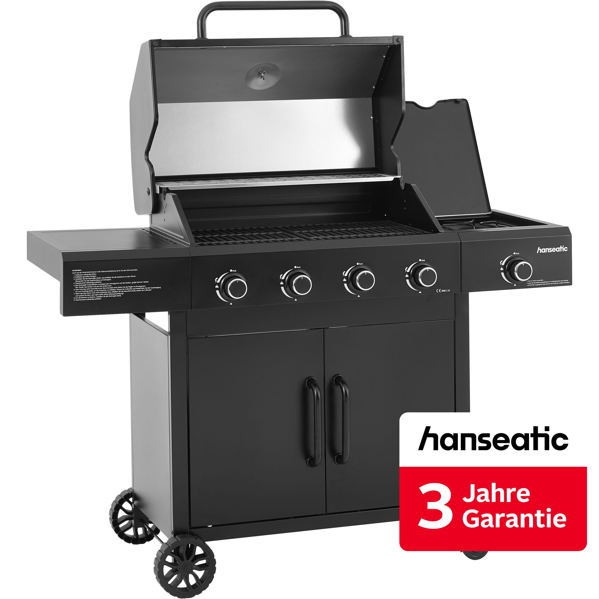 Hanseatic Gasgrill 4-Brenner Rockford Black
