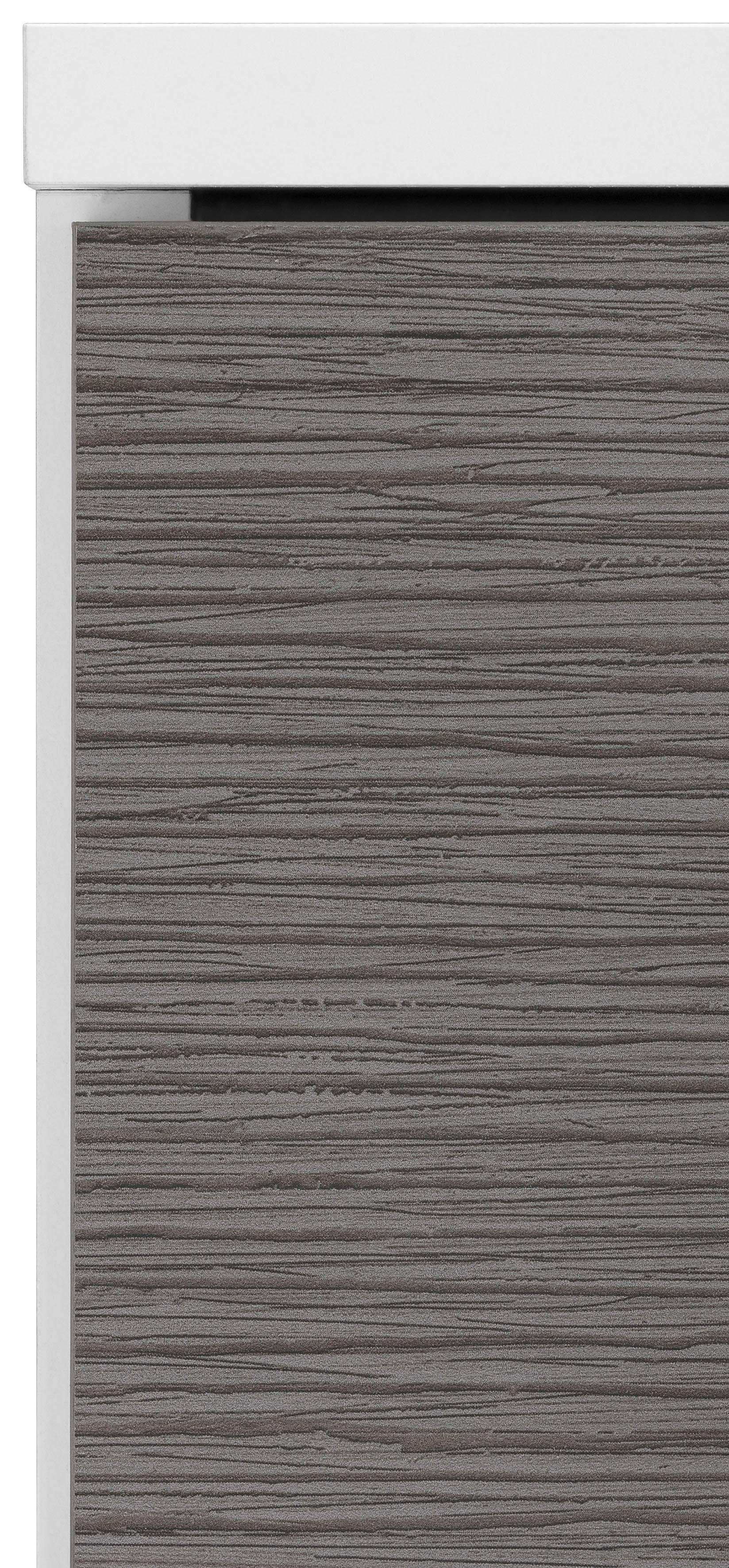 Hochschrank Palermo Schildmeyer verstellbare Einlegeböden, Metallgriffe grau weiß/eschefarben 60 cm, Breite