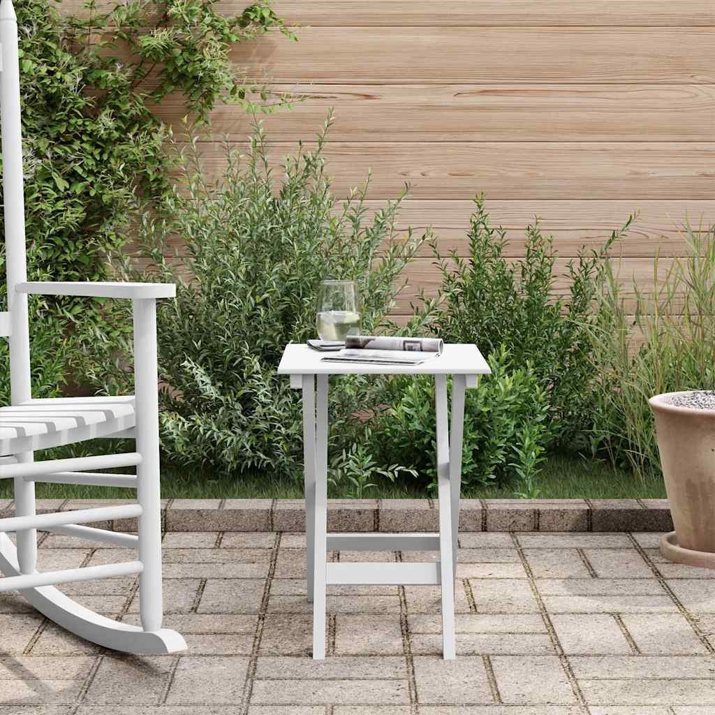 vidaXL Gartentisch Beistelltisch Klappbar Weiß Massivholz Pappel (1-St)