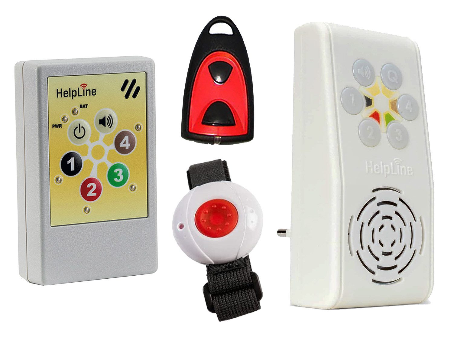 HelpLine by Eiflaender & Soehne Helpline 2 Hausnotruf Alarmanlage (Angenehme Ruftonmelodien, 4 verschiedene Kanäle programmierbar)