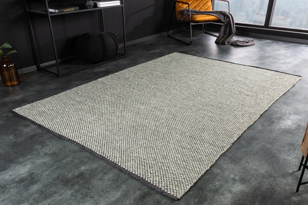 Teppich PURE 230x160cm hellgrau, riess-ambiente, rechteckig, Höhe: 10 mm, Wohnzimmer · handgewebt · Scandinavian Design