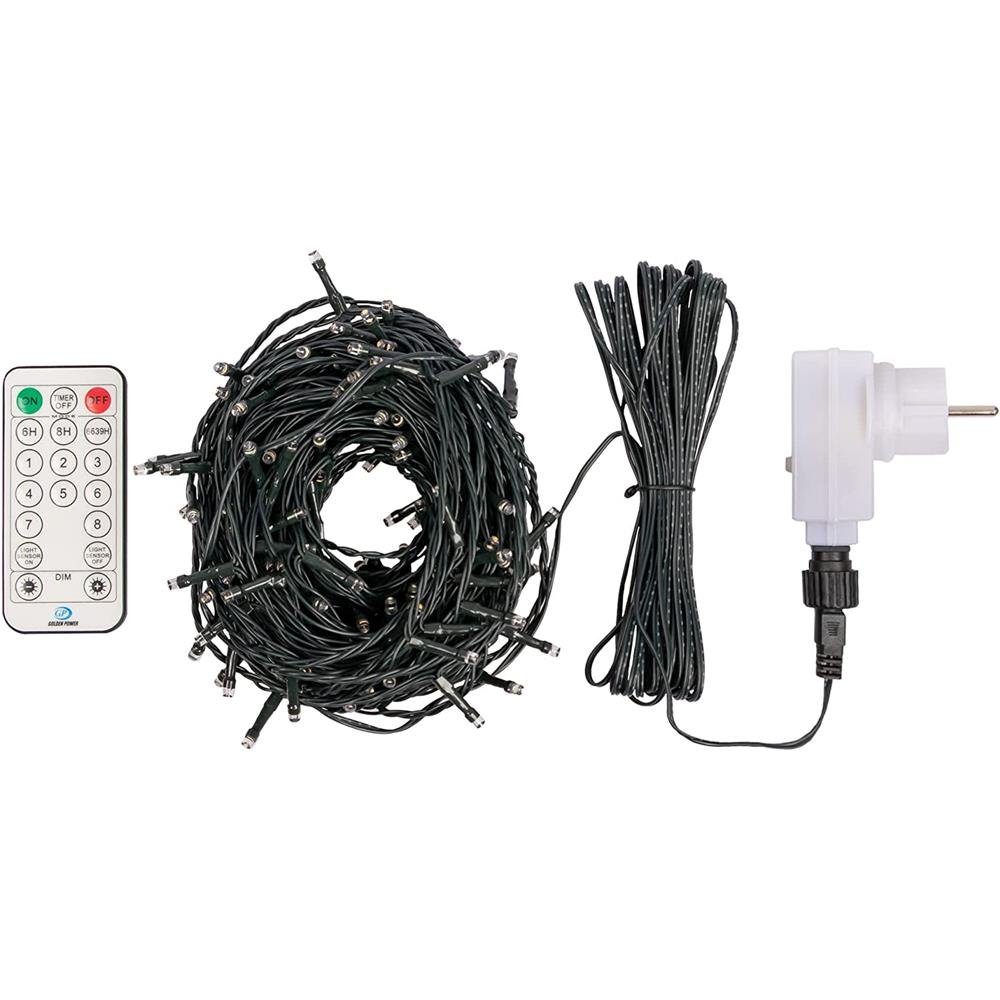 Idena LED-Lichterkette 360er NewTec, warmweiß, 43,9 m, mit Lichtsensor, Fernbedienung, Dimmer