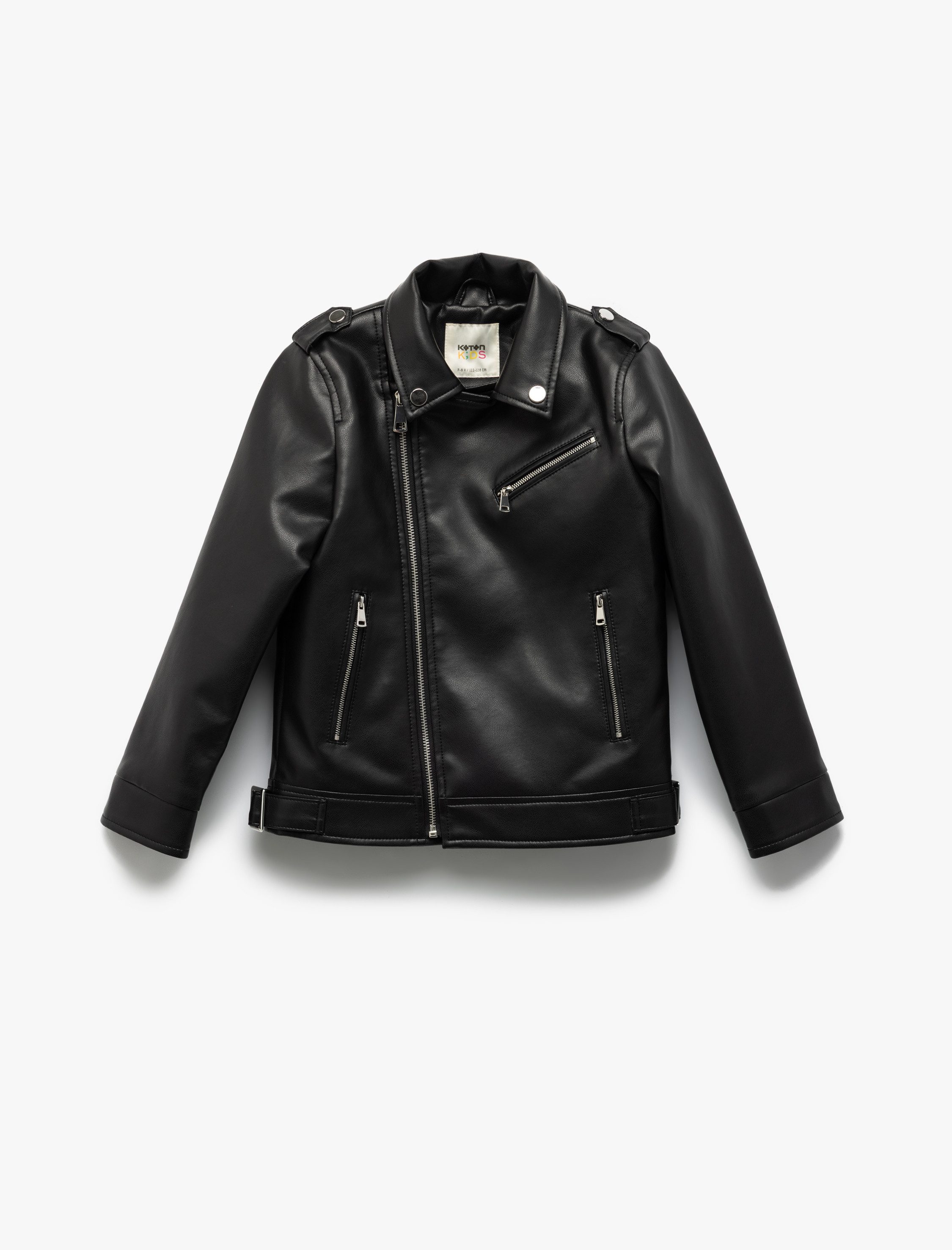 Koton Lederimitatjacke Koton Zweireihige Lederjacke Reißverschluss