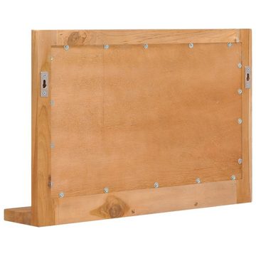 furnicato Wandspiegel mit Regal 60×12×40 cm Teak Massivholz