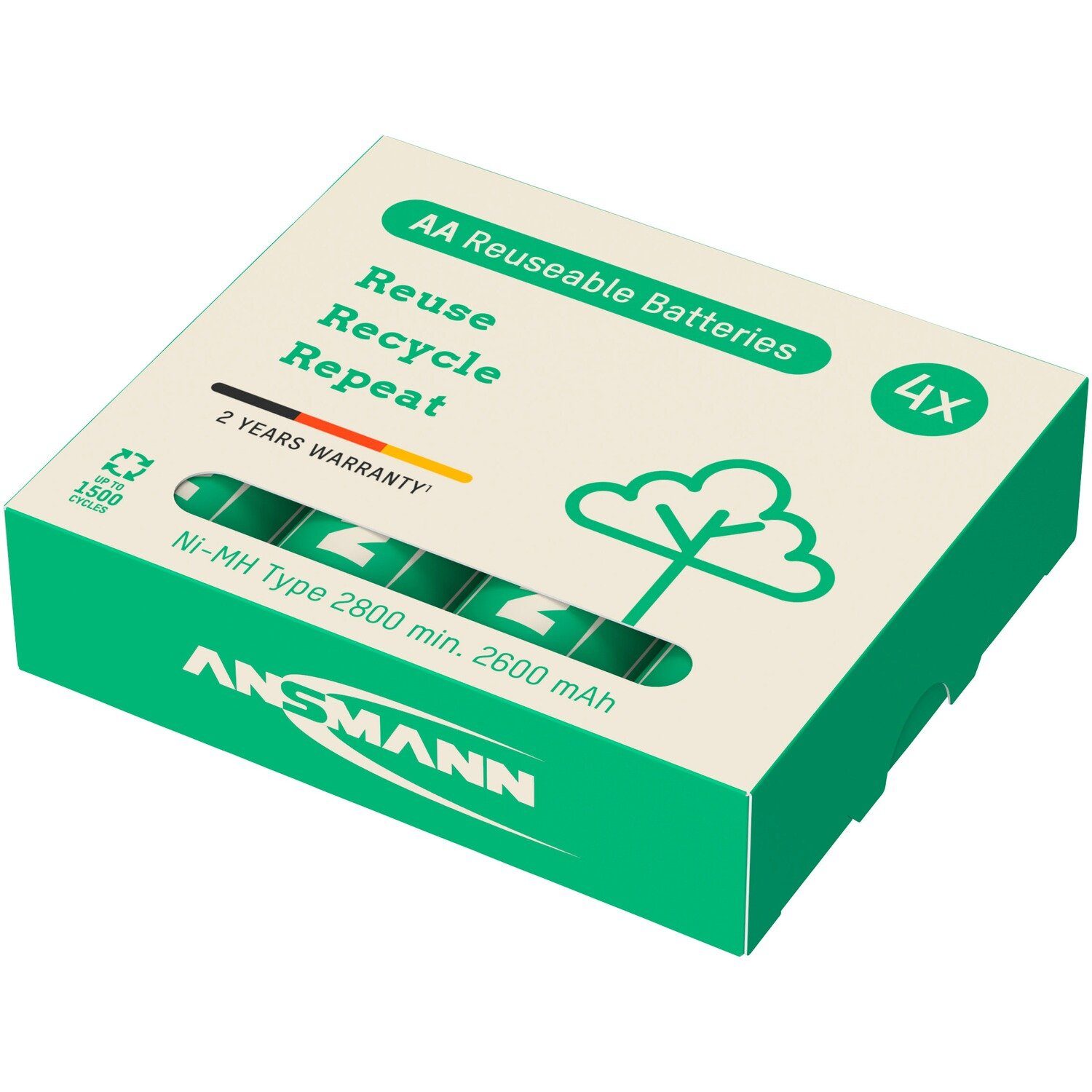 ANSMANN AG Akku Green-Pro Range AA Ni-MH 2800 – 4 Stück Akku