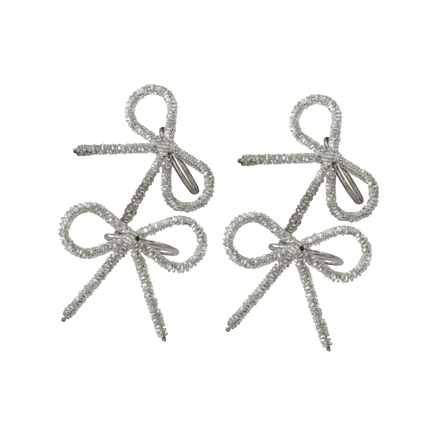 Mirabeau Serviettenring Serviettenring 4er Set Eirael silber, Eisen, Verzierung: Glas