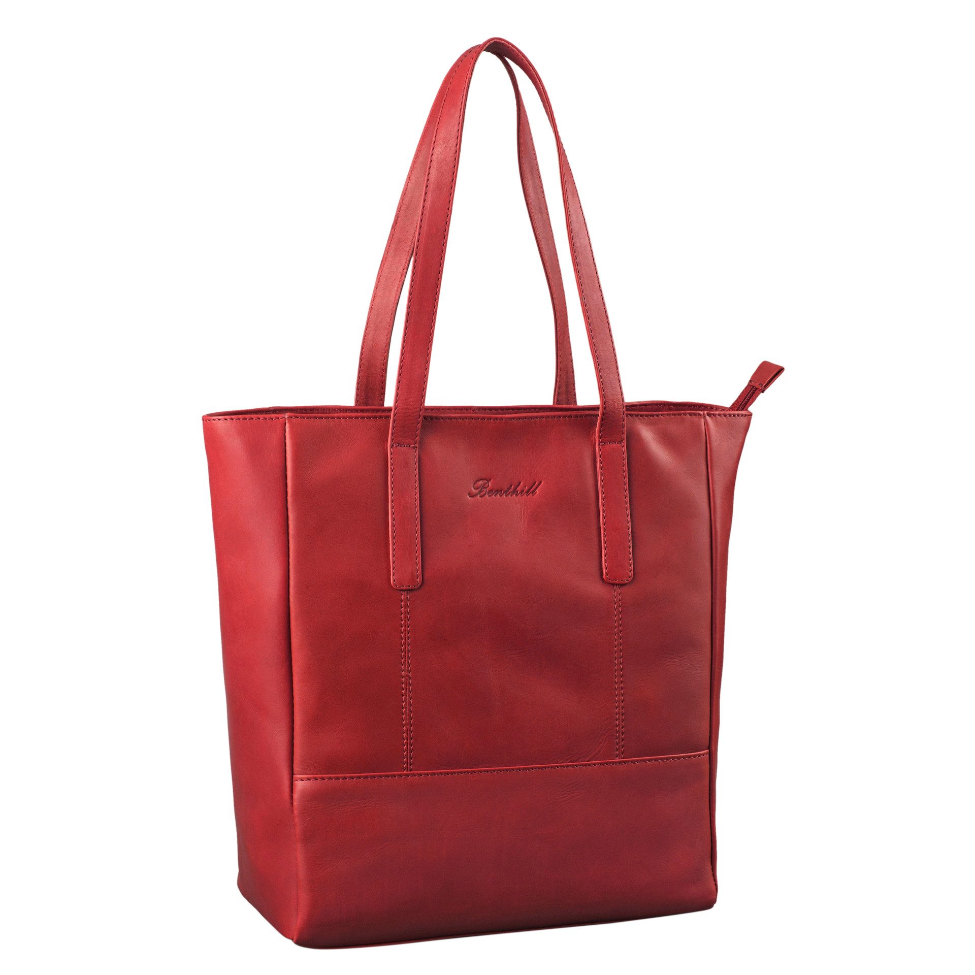 Benthill Shopper Damen Echt Leder Handtasche Frauen Schultertasche Groß Henkeltasche, Reißverschlussfach