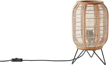 Home affaire Tischleuchte Rouez, ohne Leuchtmittel, Tischlampe im Nature Style mit 32cm Höhe, Schirm aus Textil und Holz
