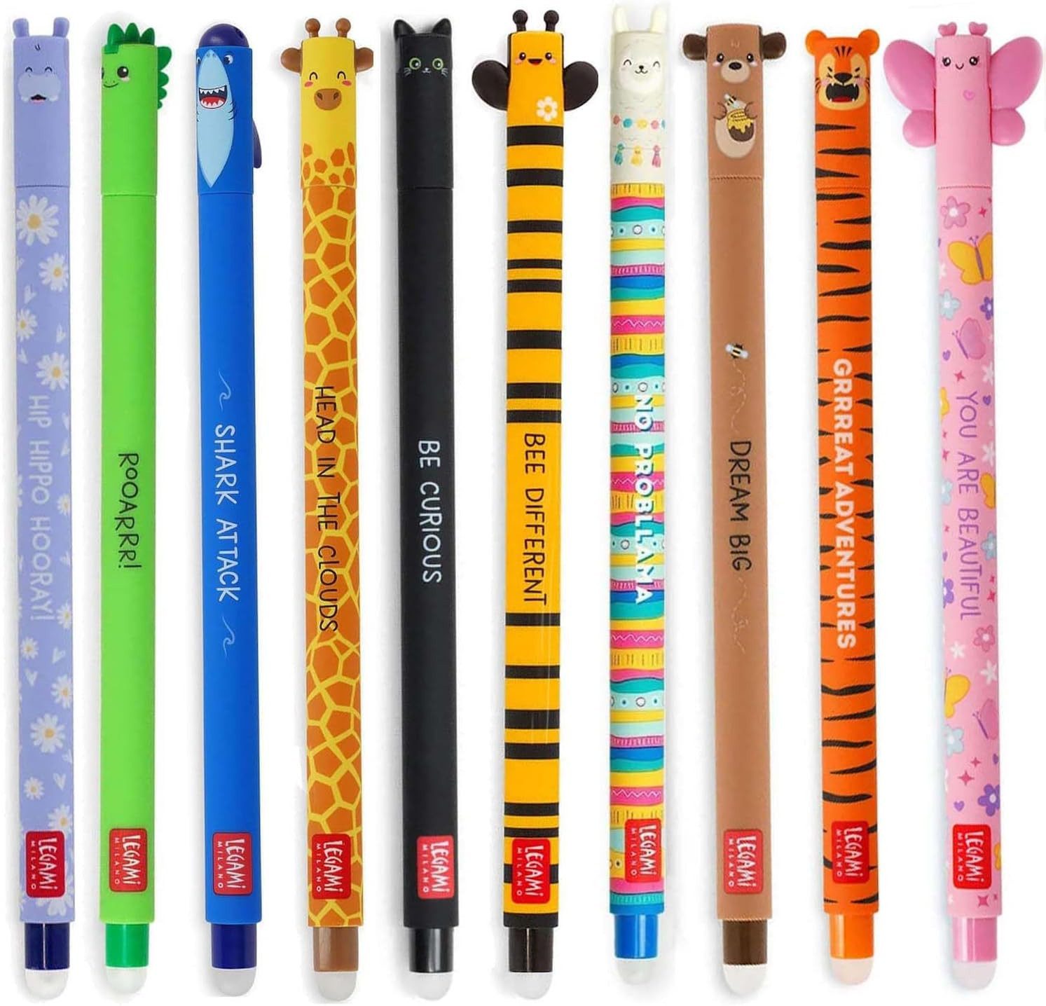 Legami Gelschreiber LEGAMI - 10er Set Gel-Radierstifte, Erasable Pen, radierbar, (10-tlg)