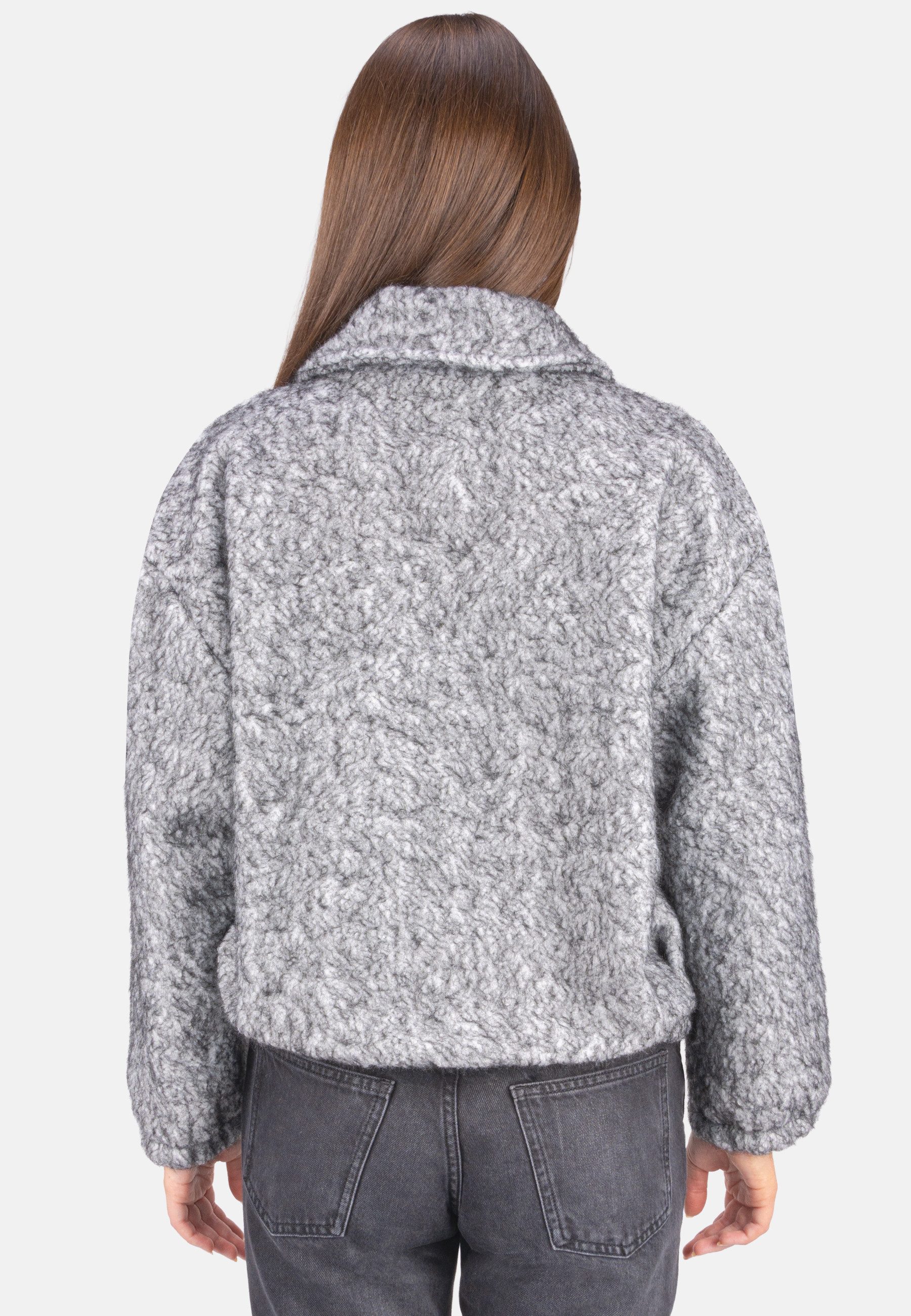Seasons of April Wolljacke HAZEL (1-St) Kuschelige Damen Jacke in Woll Optik mit Reißverschluss