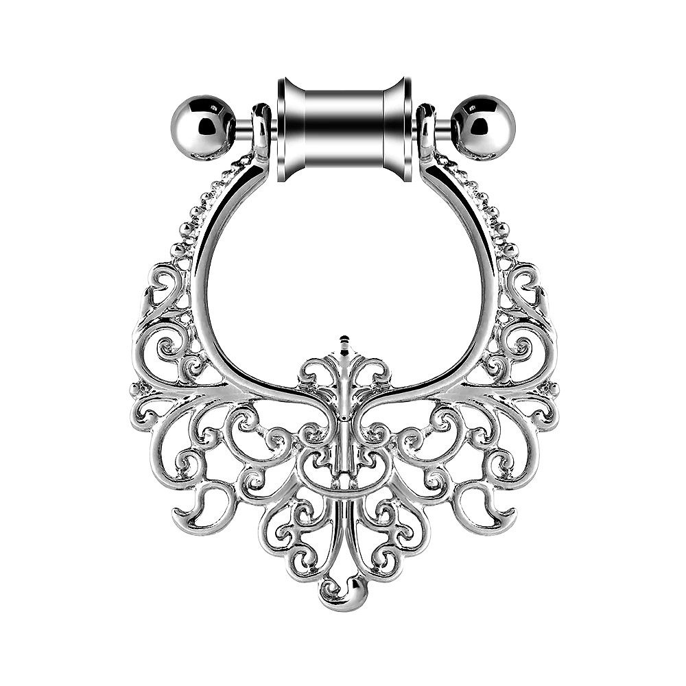 Plug Ohr Tunnel Piercing mit Ornament Tribal Ohrring Anhänger 6mm