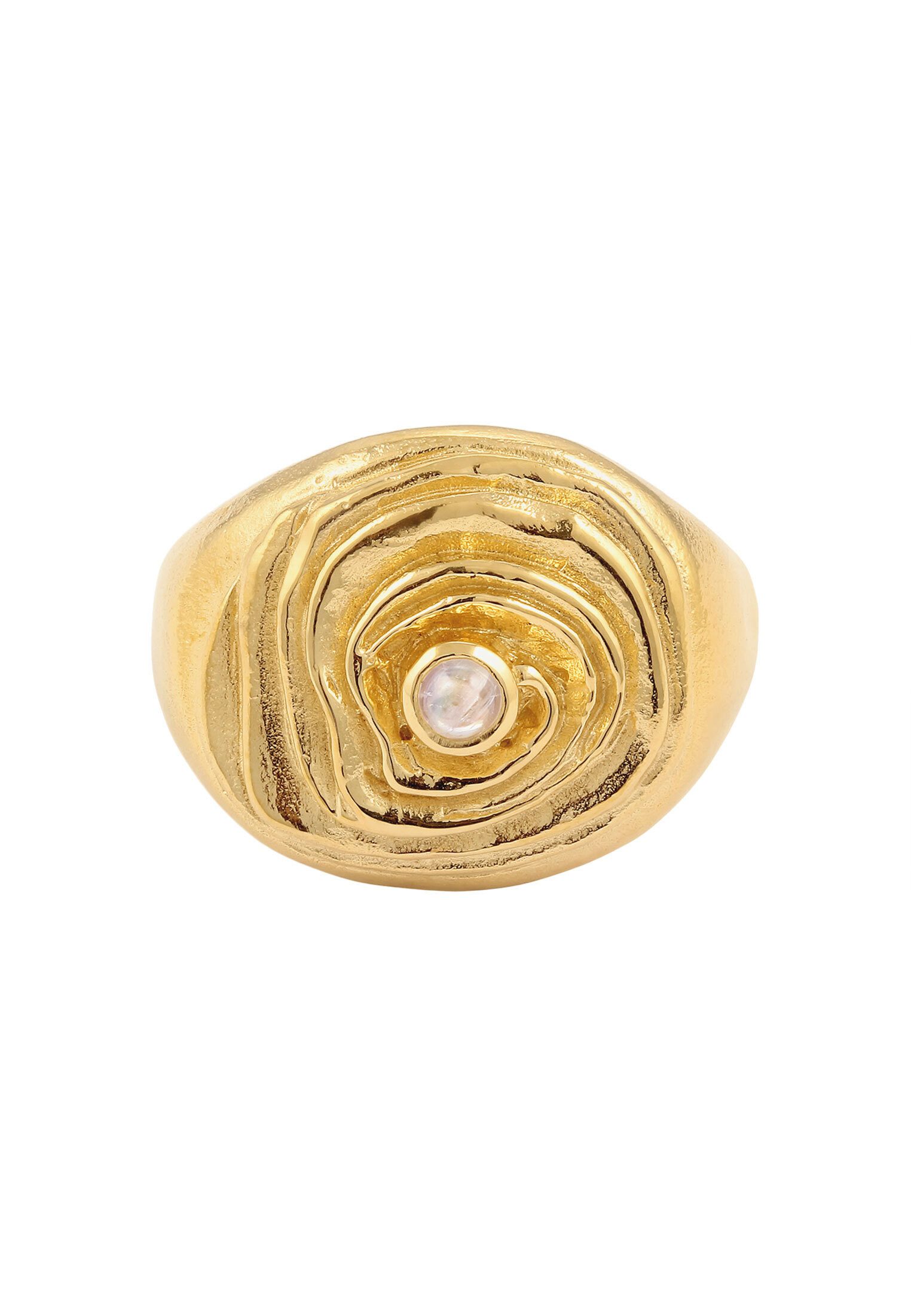 HAZE & GLORY Fingerring Kreis Mondstein Weiß 925 Sterling Silber günstig online kaufen