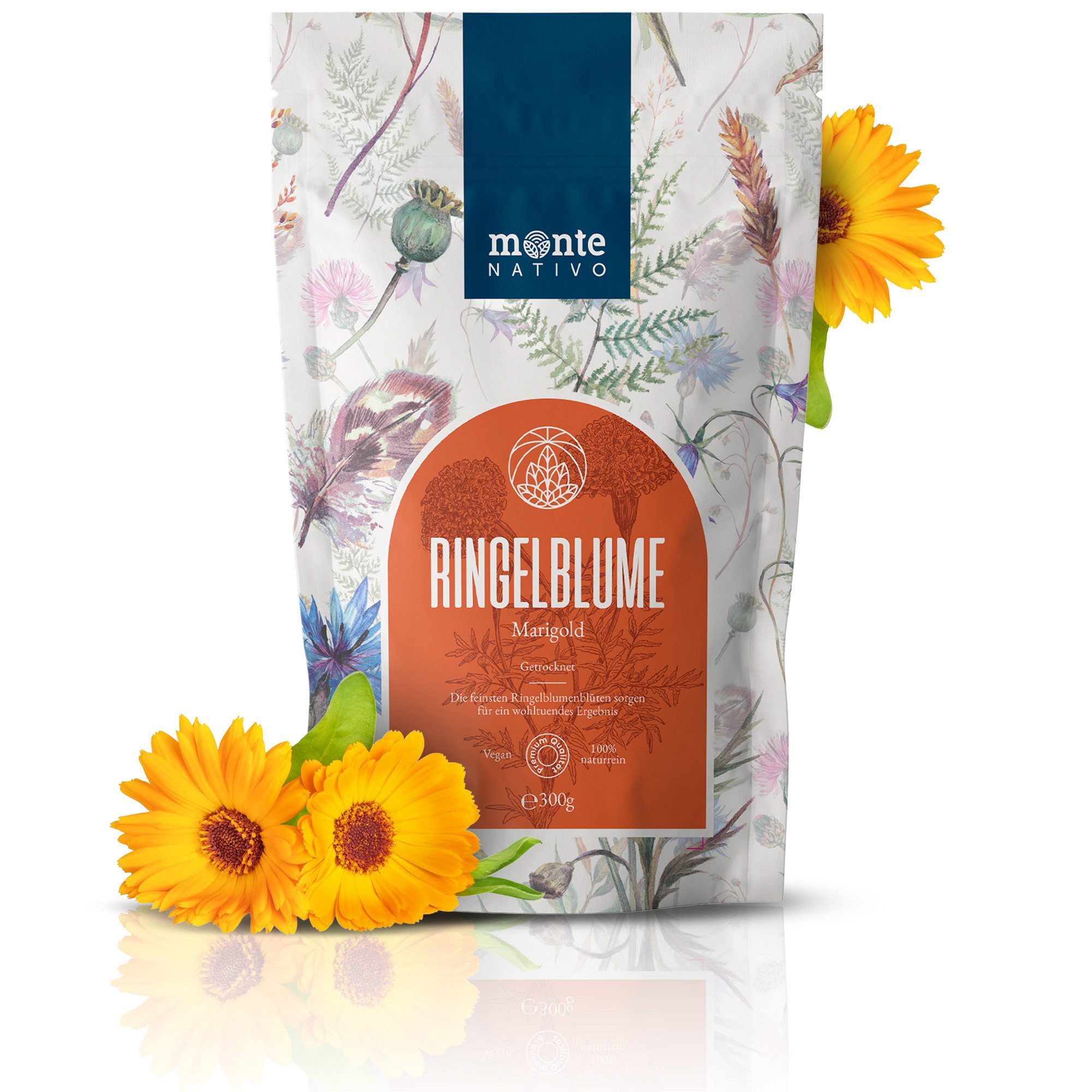 Monte Nativo Tee Ringelblumen Kräutertee lose, – mild und ausgewogen, mit einer angenehmen, leicht honigartigen Süße