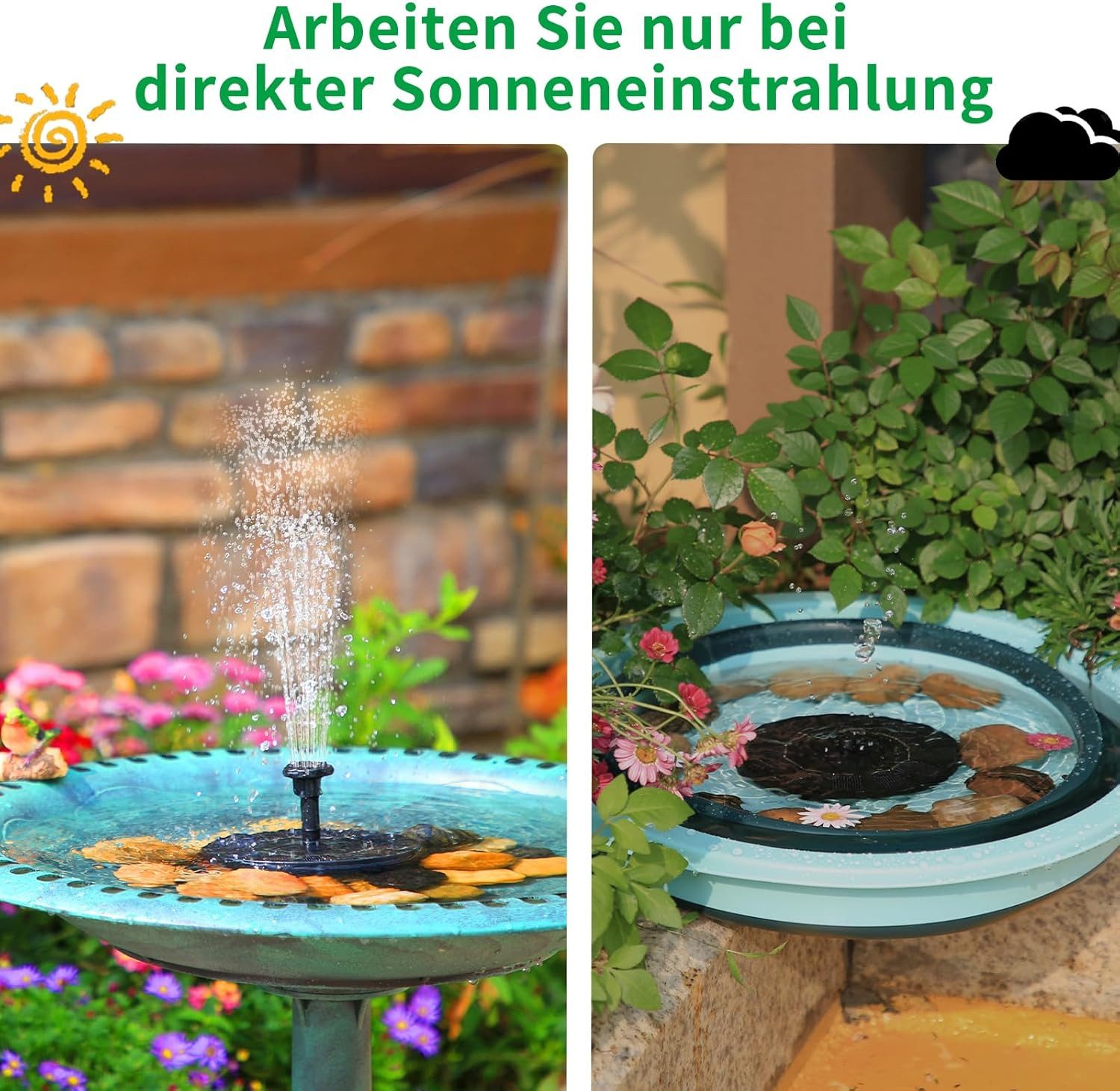 ZEUOPQ Gartenbrunnen 1W-Solar Springbrunnen,Solar Teichpumpe Außen,6 günstig online kaufen