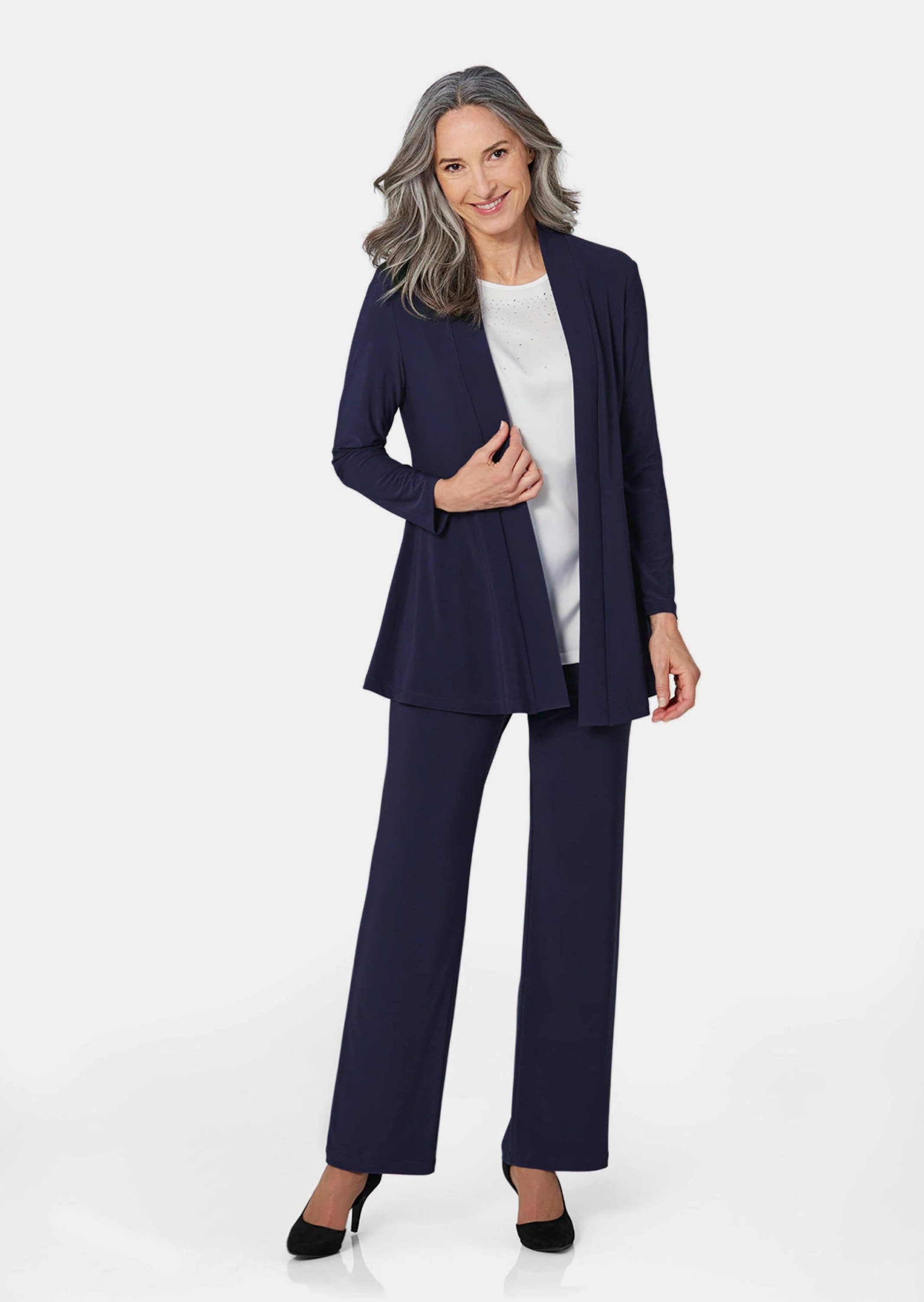 GOLDNER Shirtjacke Kurzgröße: Weich fallende Jersey-Longjacke günstig online kaufen