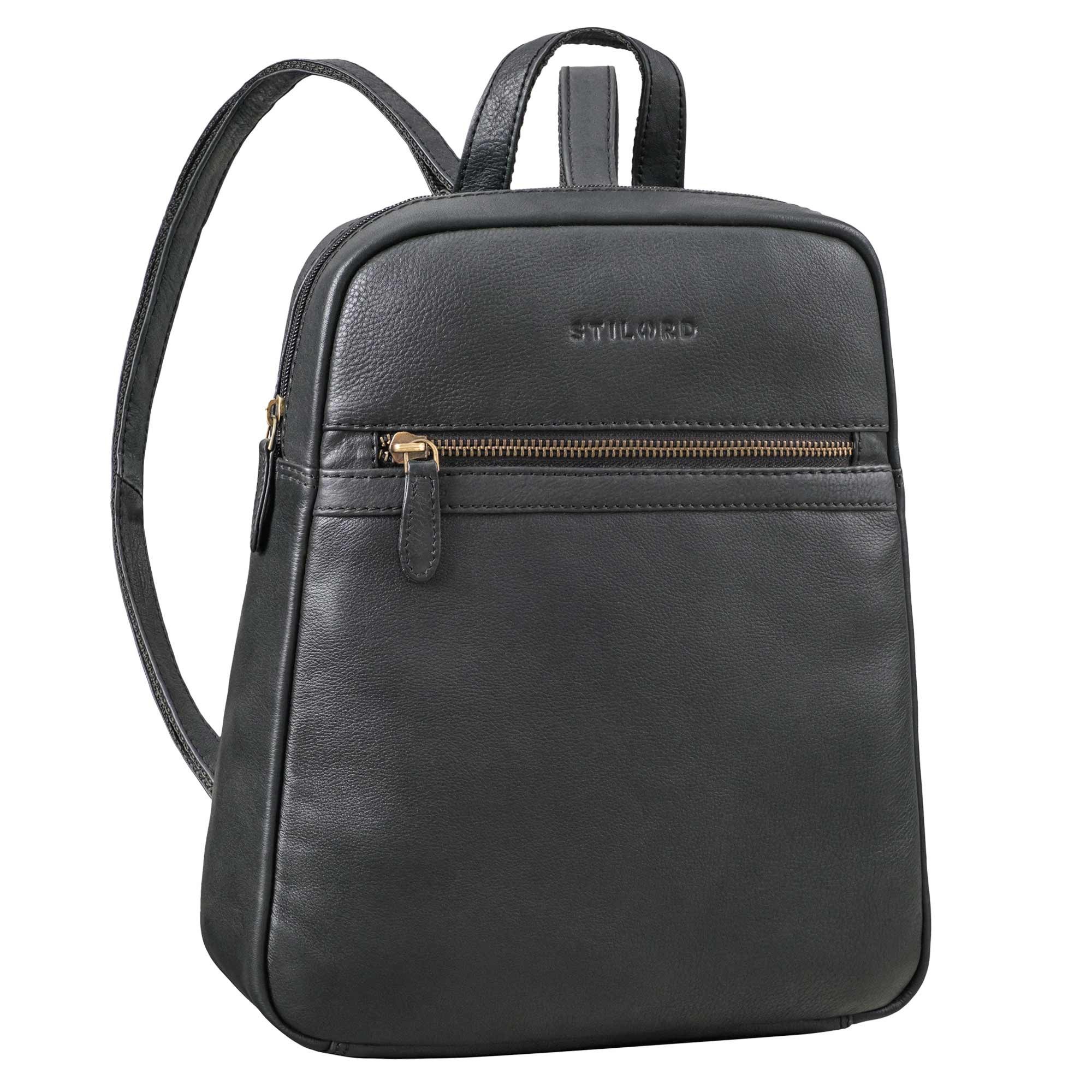 Cityrucksack "Pearl" Stylischer Lederrucksack Damen Klein mit Reißverschluss