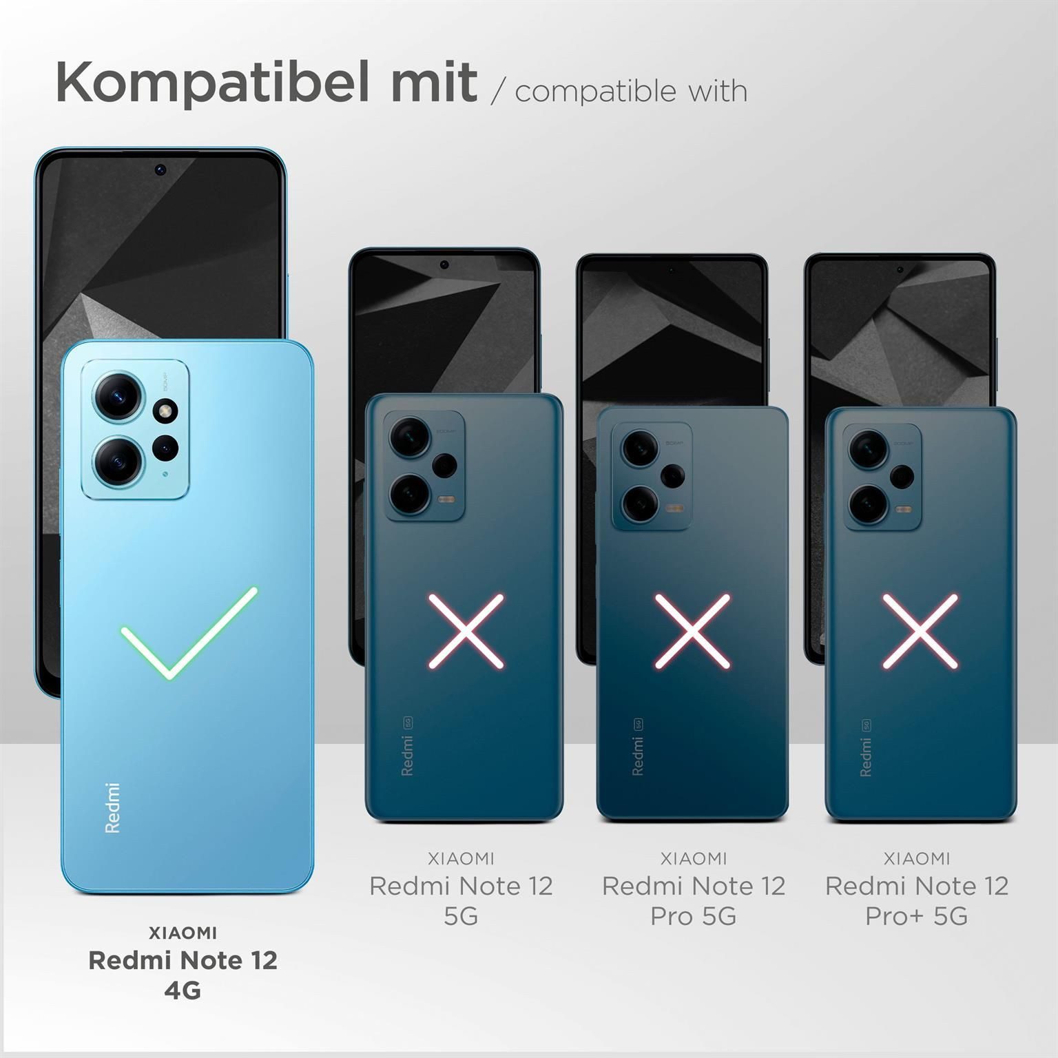 ONEFLOW Handyhülle für Redmi Note 12 (4G) Hülle Silikon Soft Case Dunkelblau 6,67 Zoll, Silikonhülle Cover Dünn Handytasche TPU Schutzhülle mit Kameraschutz